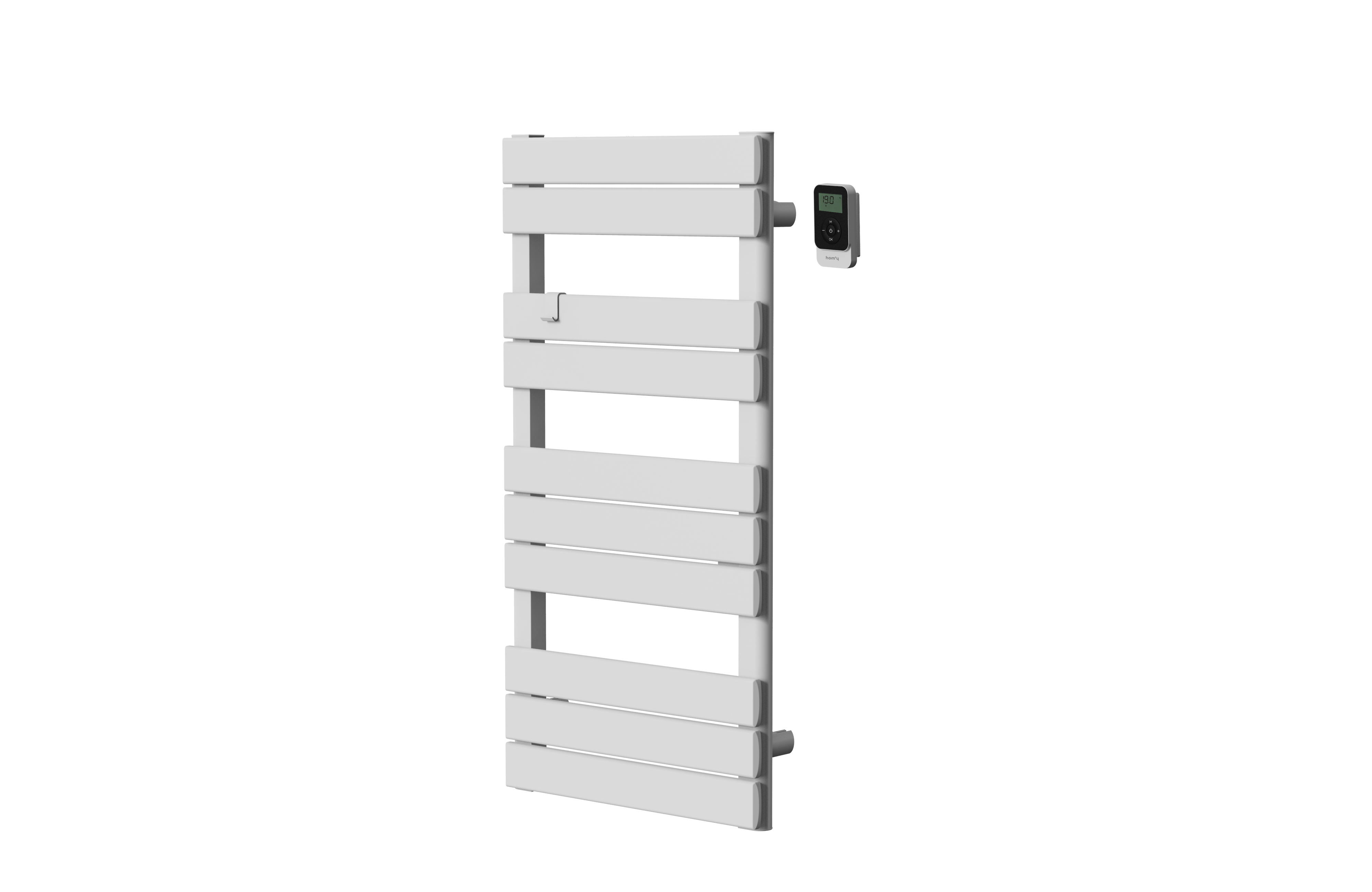 Sèche-Serviettes Électrique Manissa Acier Inoxydable Blanc 400x720 Mm - Chauffage Sec Avec Minuterie