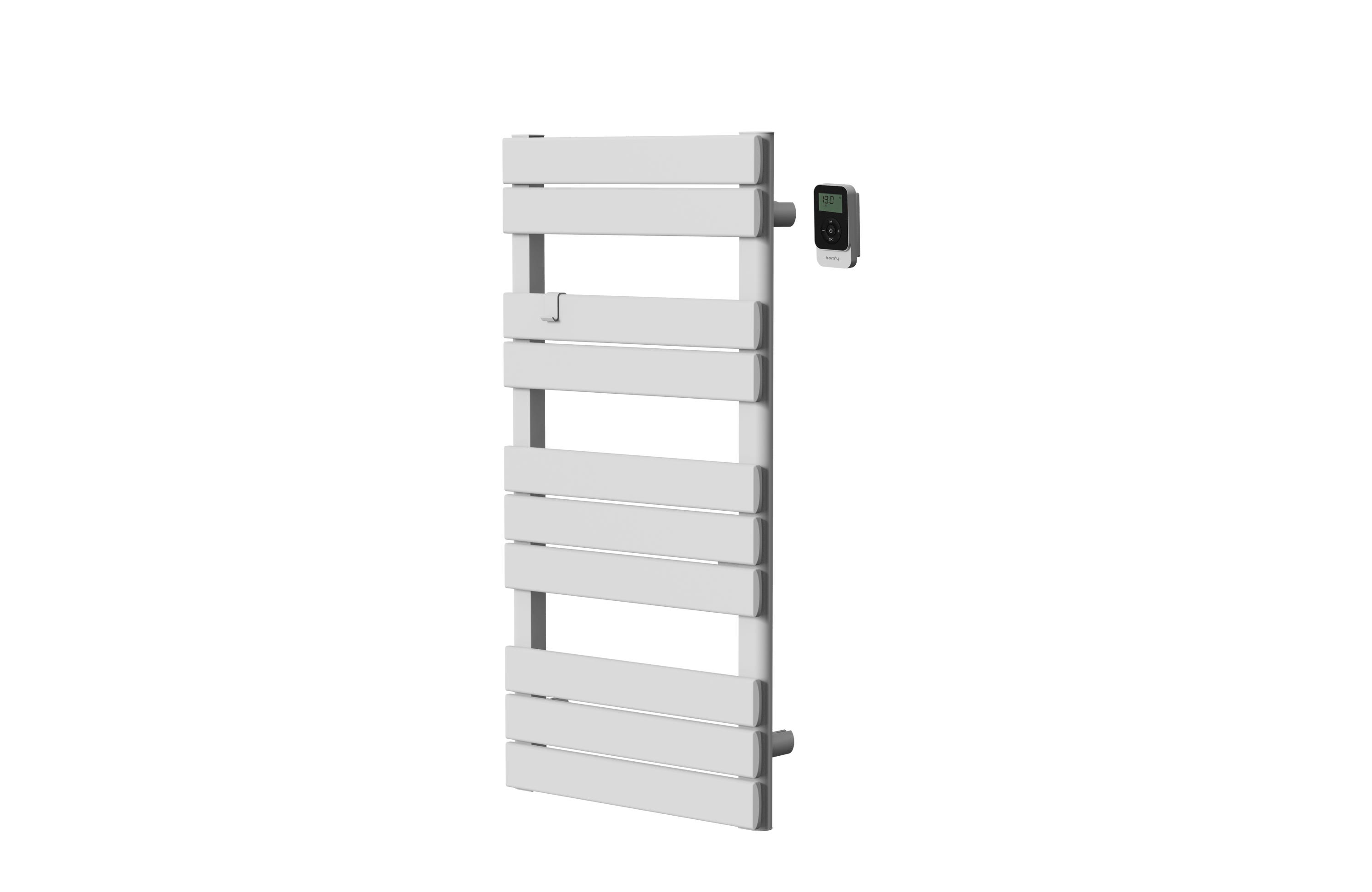 Sèche-Serviettes Électrique Manissa Acier Inoxydable Blanc 400x720 Mm - Chauffage Sec Avec Minuterie