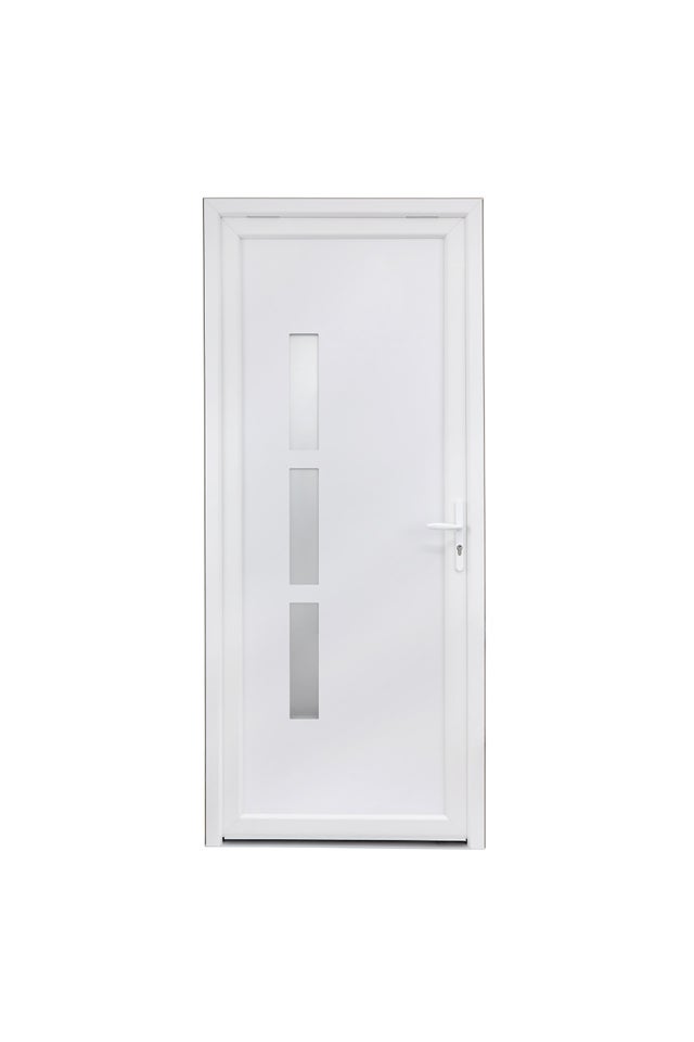 Porte d'entrée PVC Londres H.215 x l.90 cm poussant gauche blanc