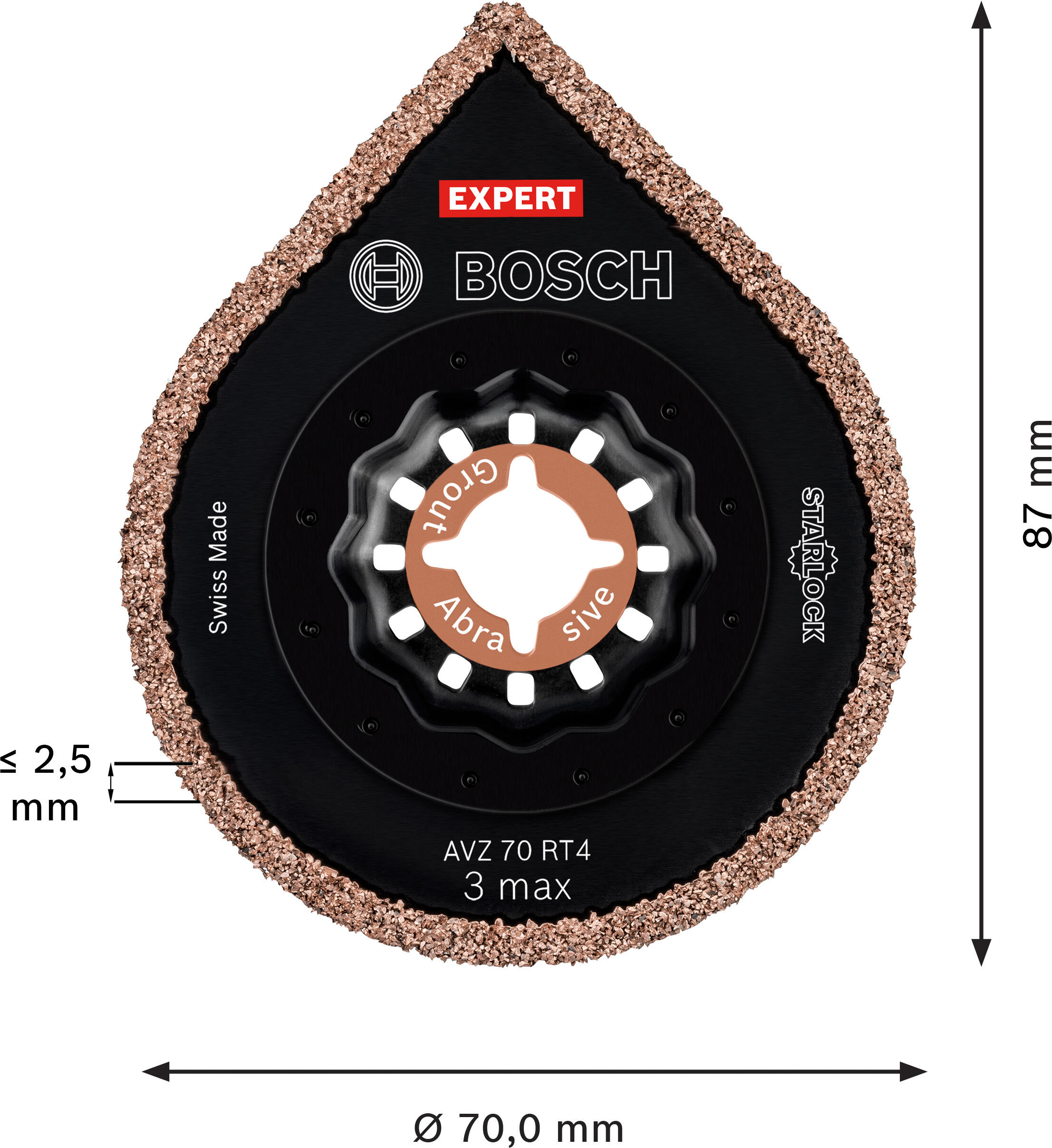 Lame 3 en 1 Starlock Carbure pour multitool - Expert AVZ70RT4 BOSCH EXPERT - 2