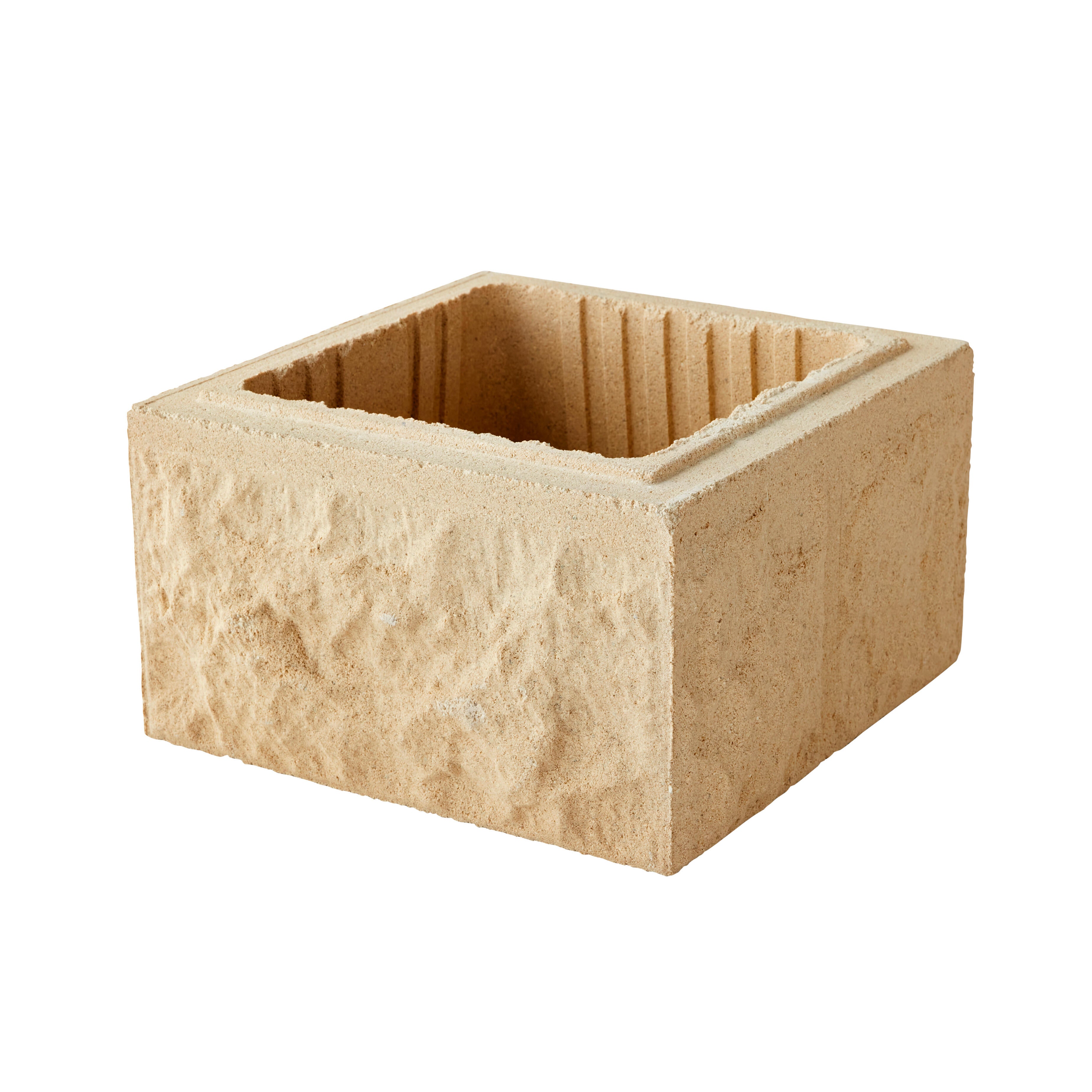 Elément de pilier taillé ton pierre l.30 x P.30 x H.16,7 cm - WESER - 5