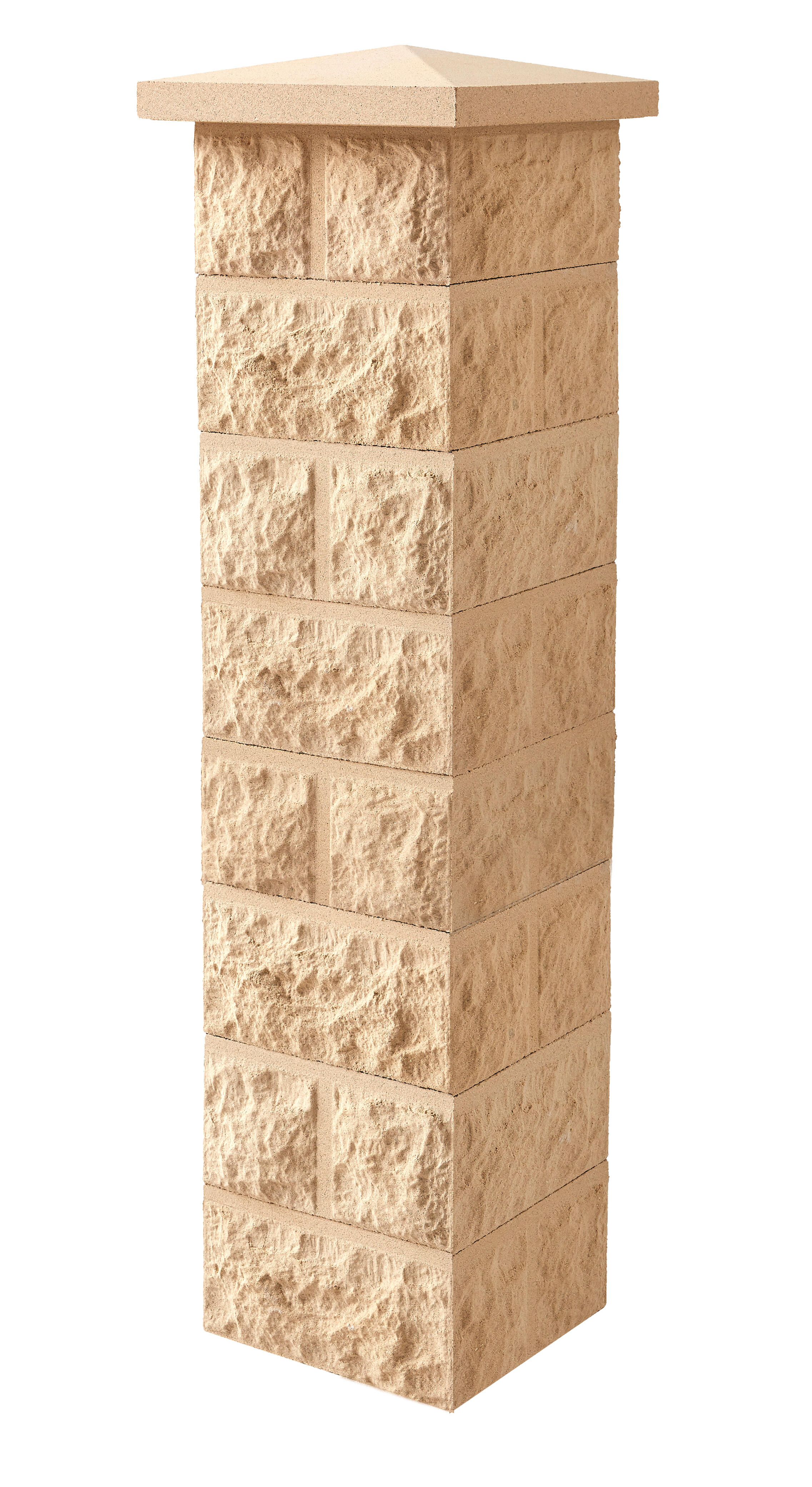 Elément de pilier taillé ton pierre l.30 x P.30 x H.16,7 cm - WESER - 4