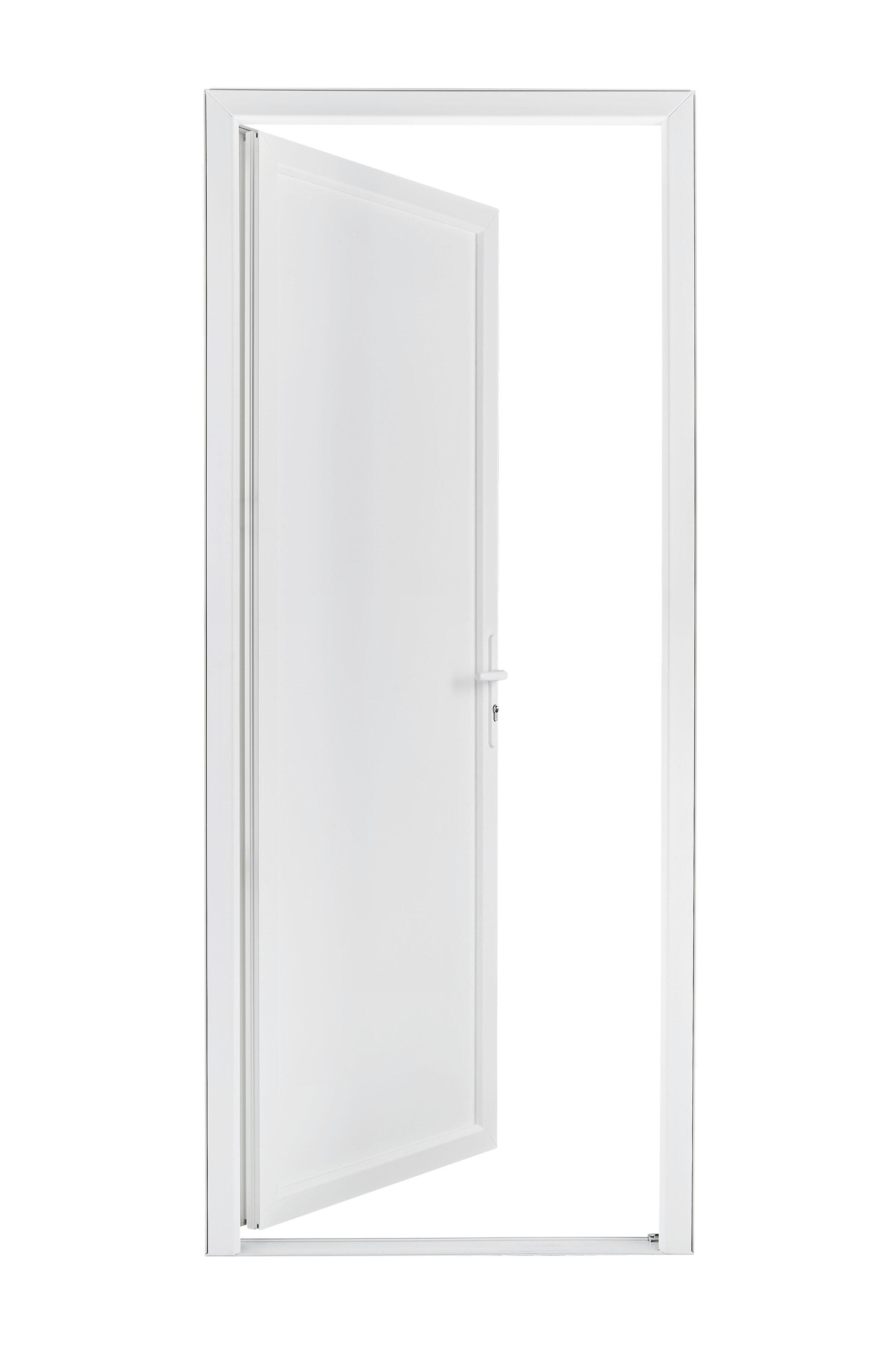 Porte de service PVC Pleine Blanche H.200 x l.80 cm poussant gauche  - 10