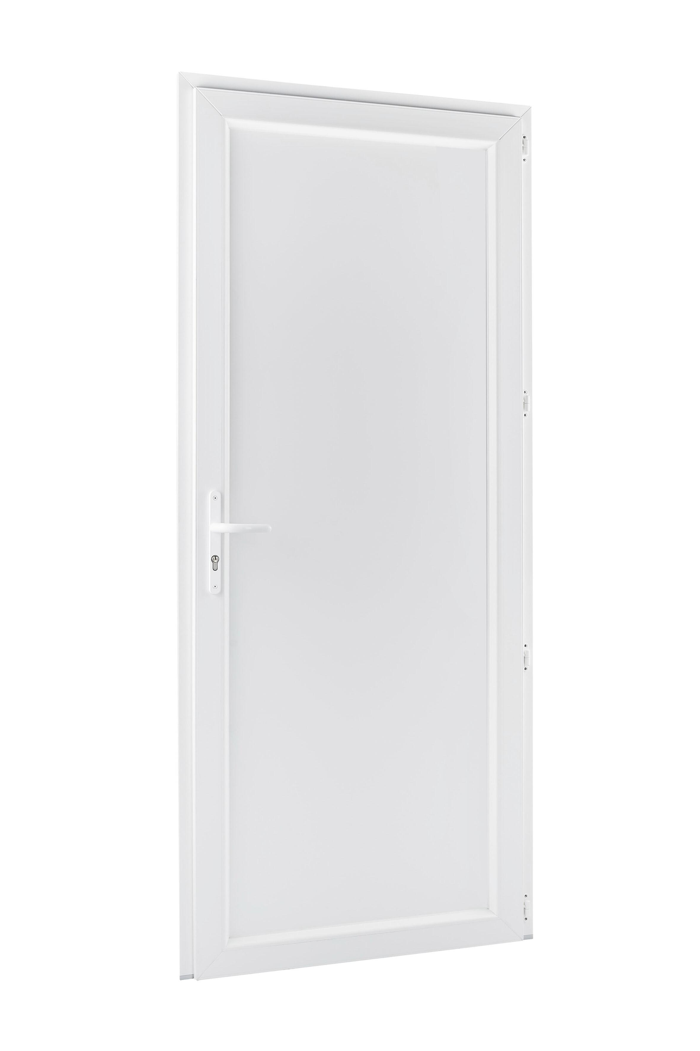 Porte de service PVC Pleine Blanche H.200 x l.80 cm poussant gauche  - 9