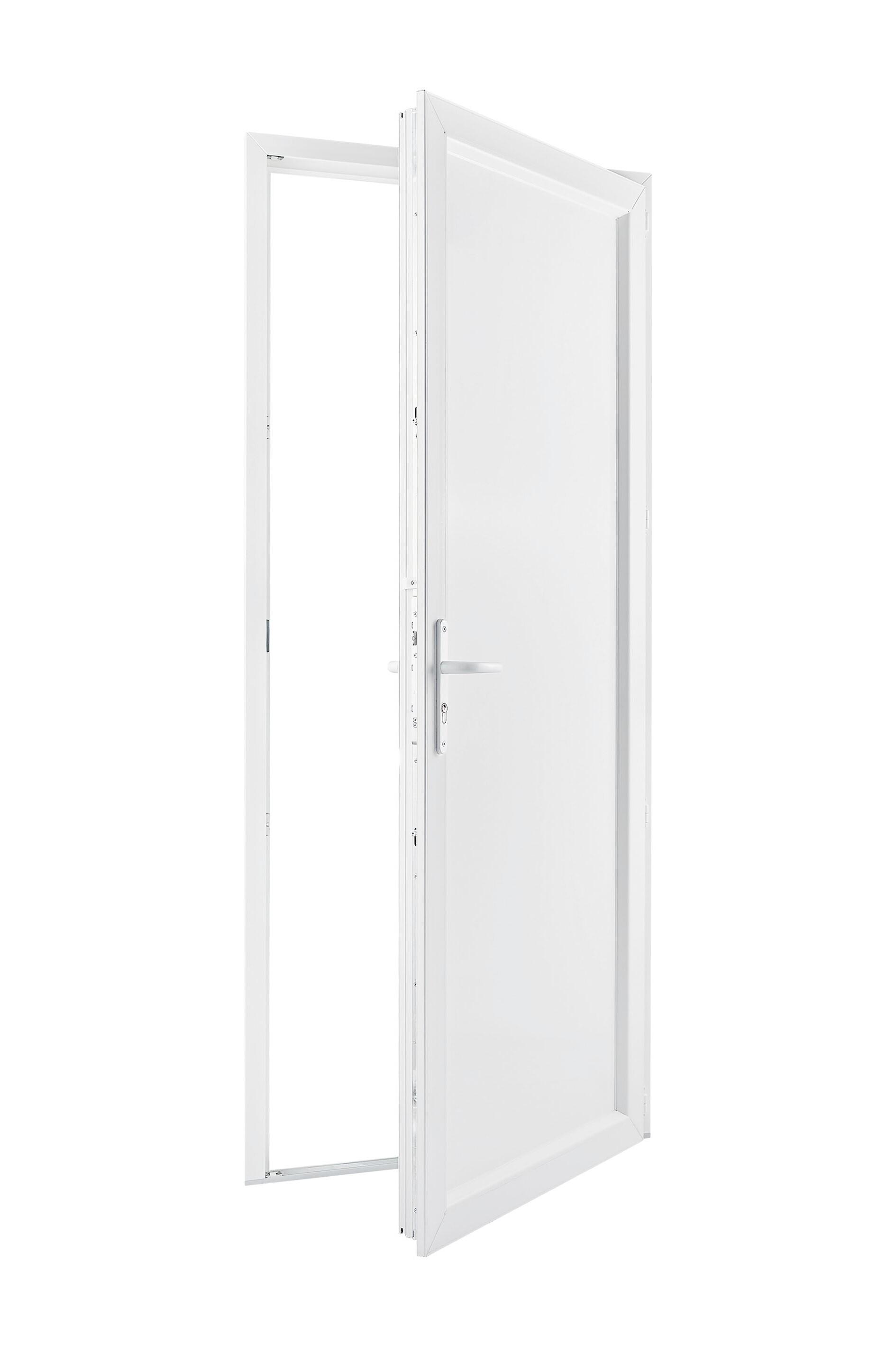 Porte de service PVC Pleine Blanche H.200 x l.80 cm poussant gauche  - 8