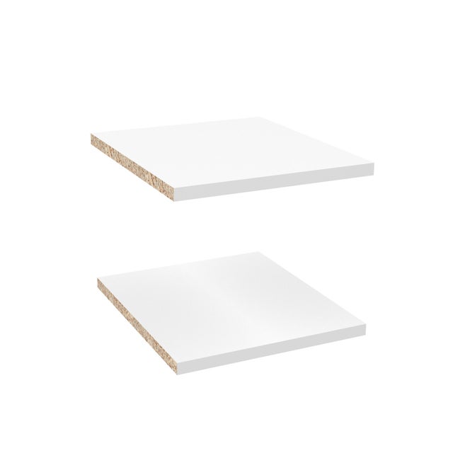 Lot de 2 étagères pour  caisson haut 30 cm Blanc