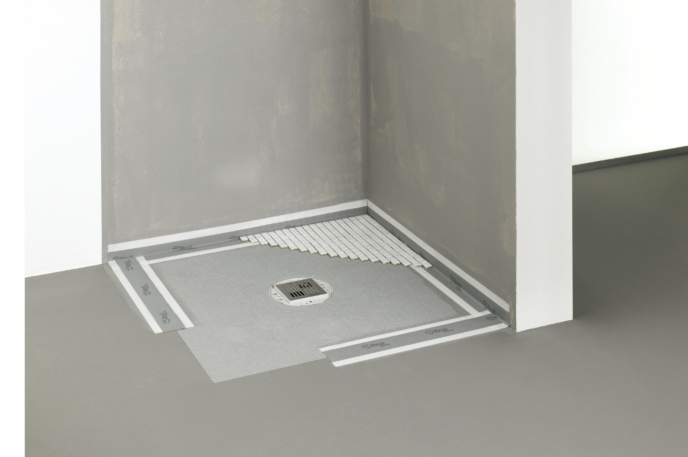 Receveur à carreler écoulement centré l.90 x L.90 x Ep.4,5 cm Slot - 3