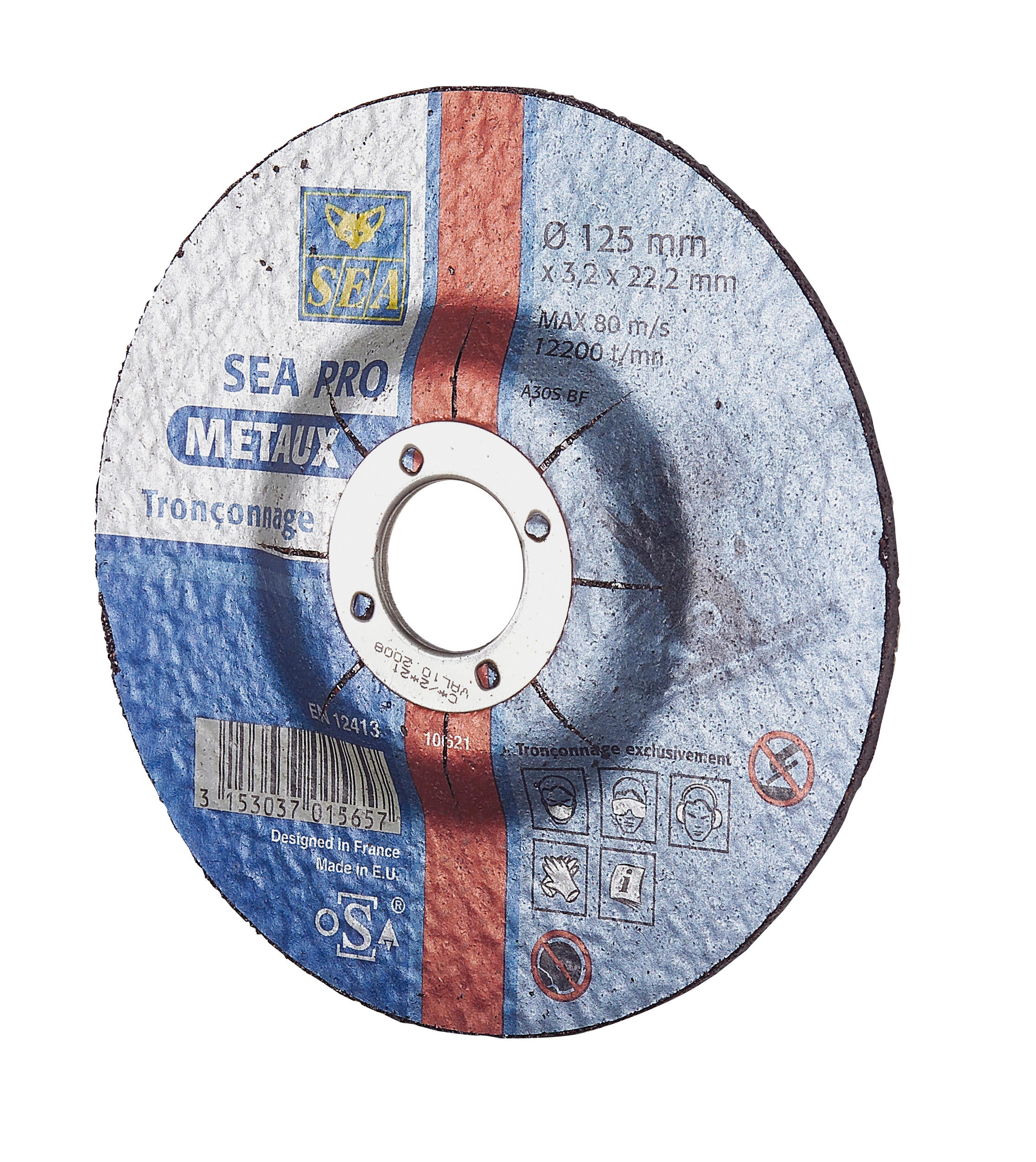 Disques à tronçonner pour métal Diam.125 mm lot de 5 - SEA - 2