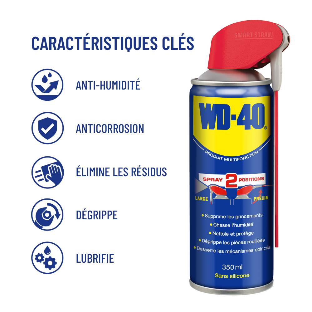 Lubrifiant multifonction spray double position 350 ml - WD-40 - 5