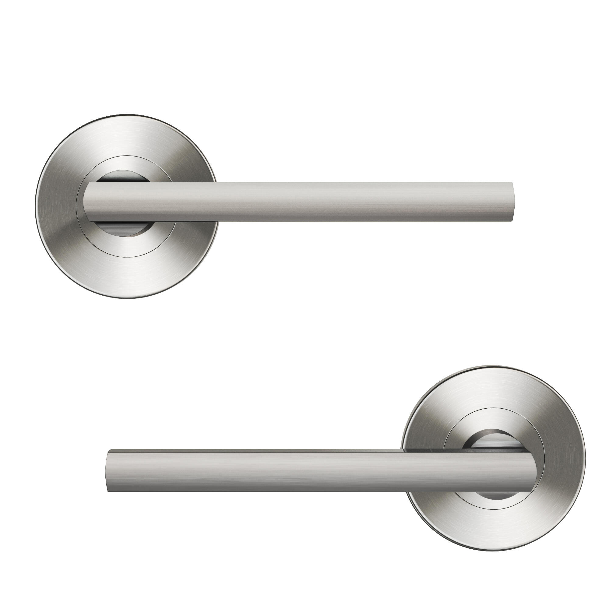 Poignée de porte sur rosace nickel DAREN x2 - 2