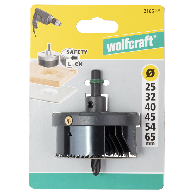 Scie cloche multi-lames pour bois et platre Diam.25 à 65 mm - WOLFCRAFT