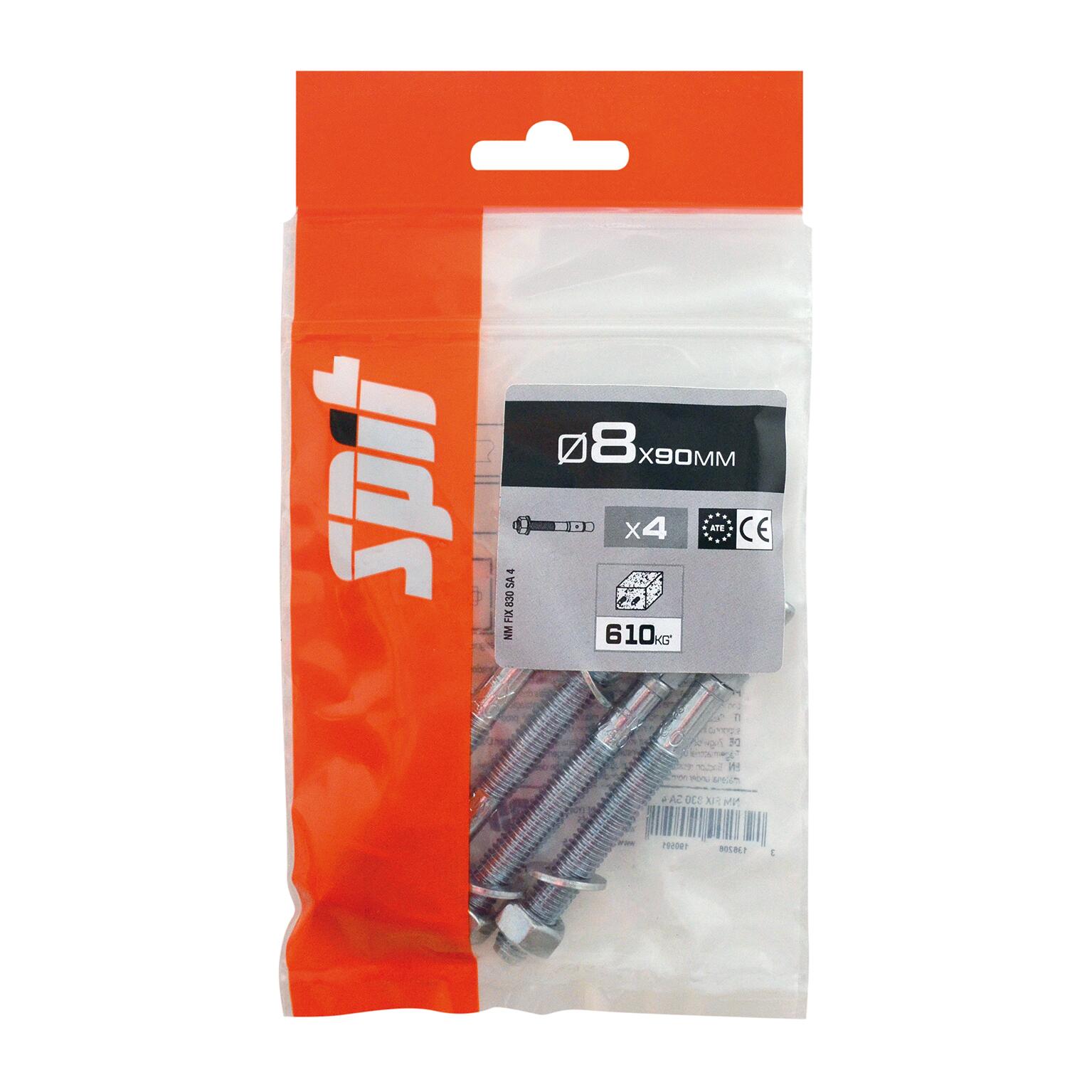 Goujon à bague multi-matériaux Diam.8 mm x 90 mm - SPIT Fix3(lot de 4) - 2