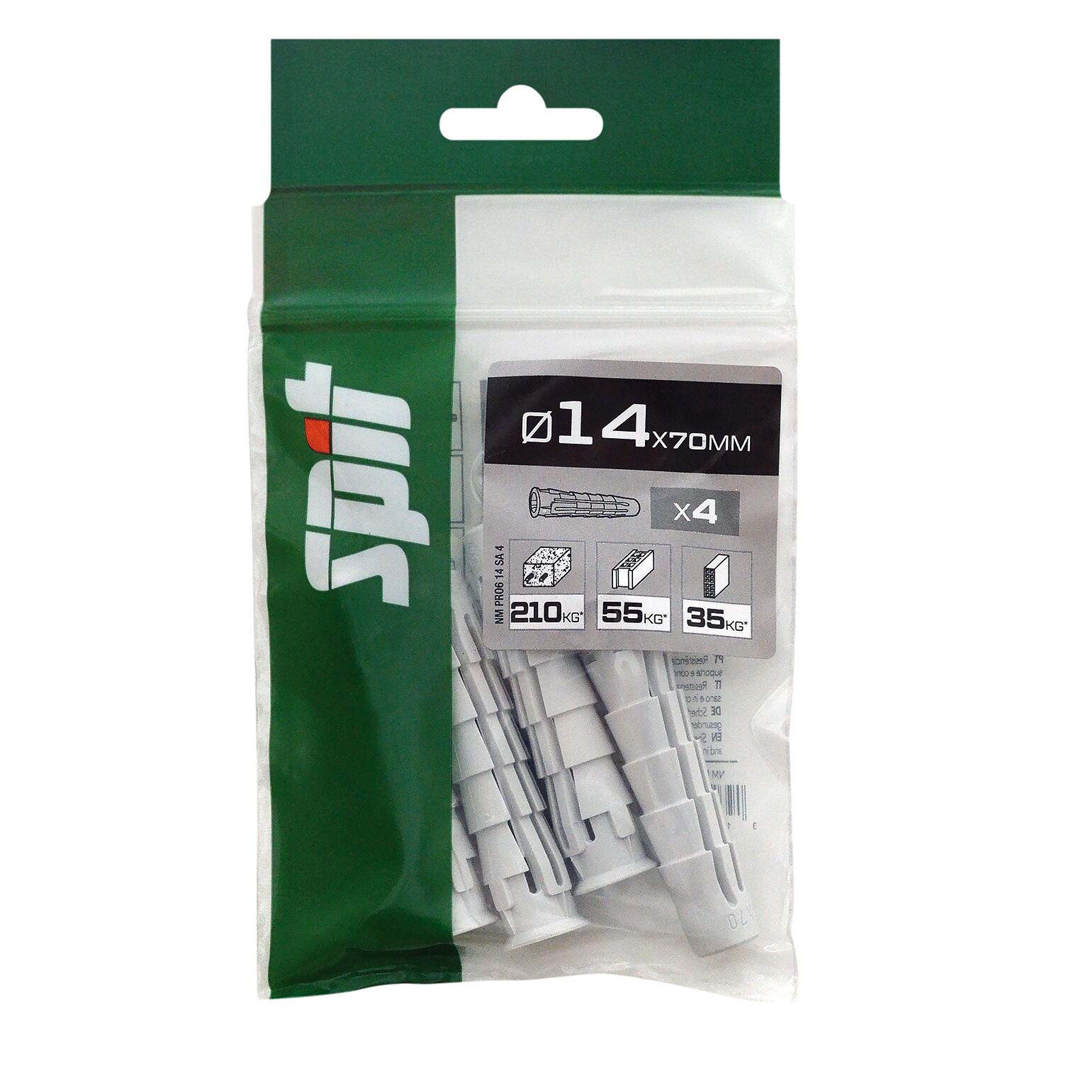 Cheville nylon multi-matériaux Diam.14 mm x 70 mm - SPIT Pro6 (lot de 4) - 2
