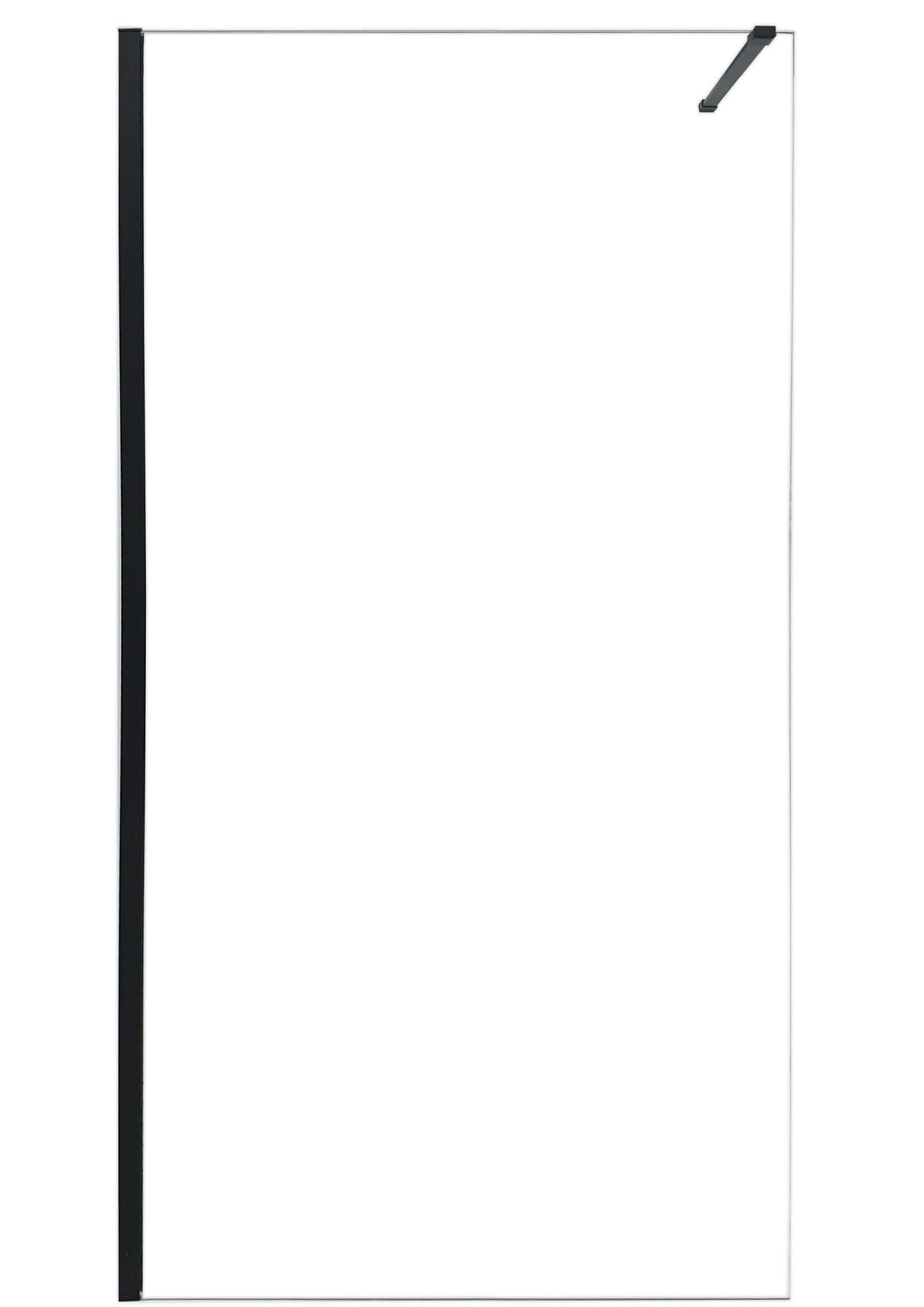 Paroi de douche fixe à l'italienne noire L.120 x H.200 cm verre trempé transparent Ep.8 mm - Antibes - 2