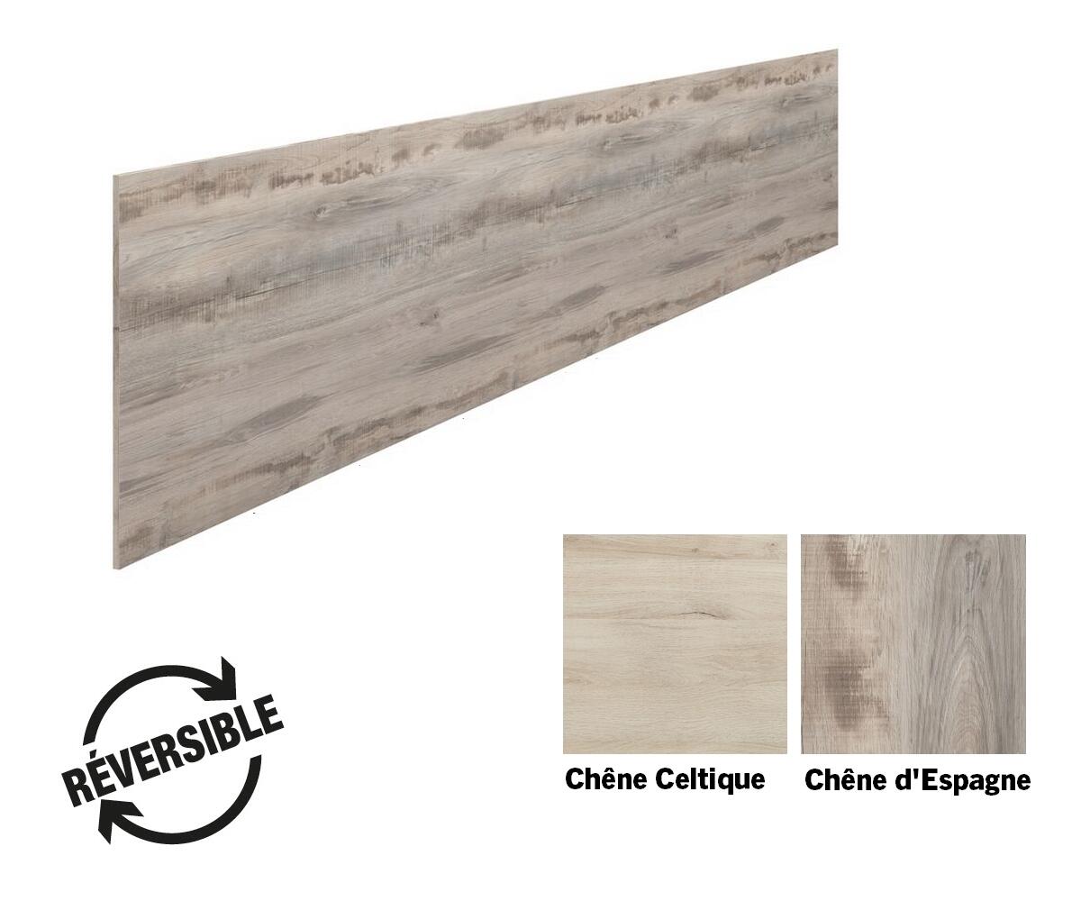 Crédence stratifié imitation bois Chêne Celtique/Chêne d'Espagne L.307 x l.64 cm ép.9,20 mm - 2