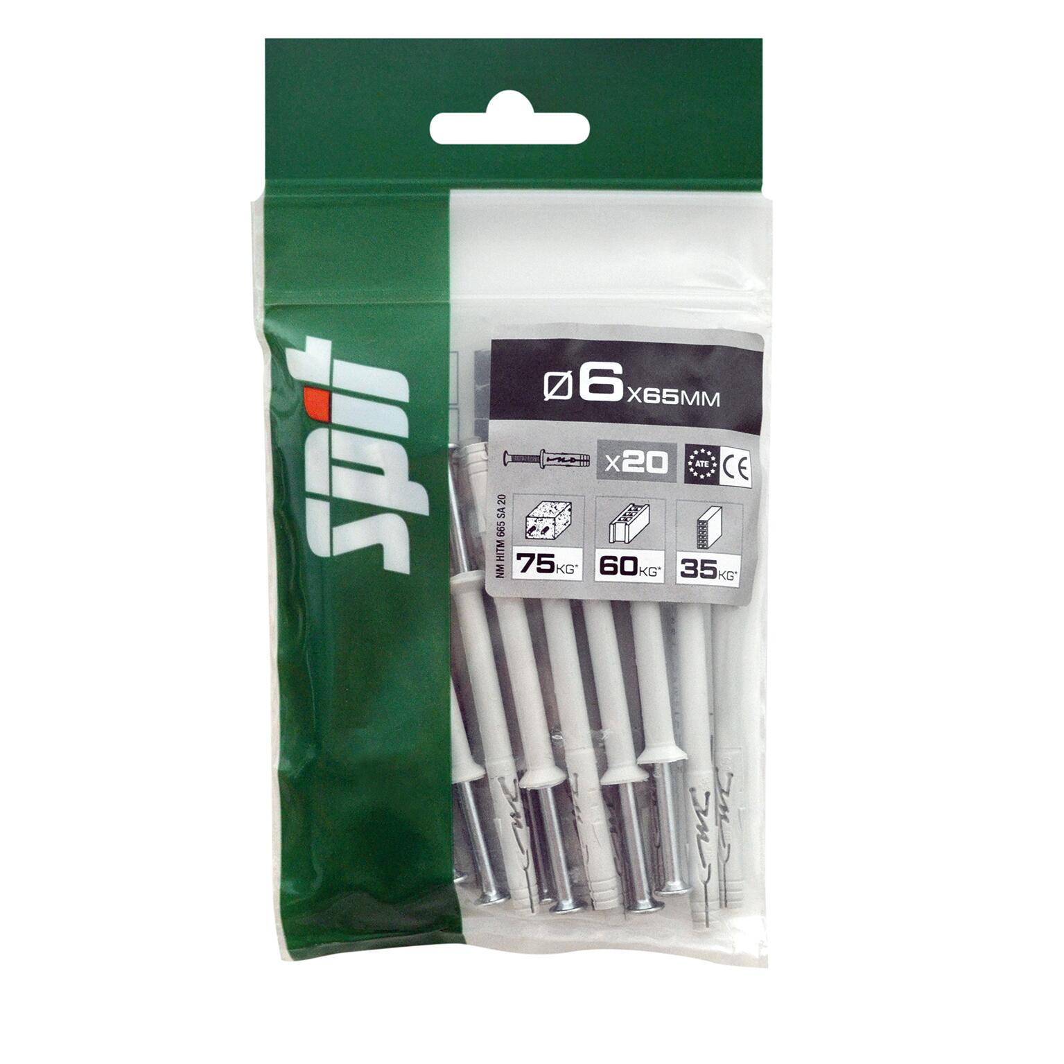 Cheville à frapper multi-matériaux Diam.6 mm x 65 mm - SPIT HITM (lot de 20) - 2