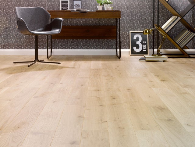 Parquet bois contrecollé à clipser Chêne naturel Larg.18 cm