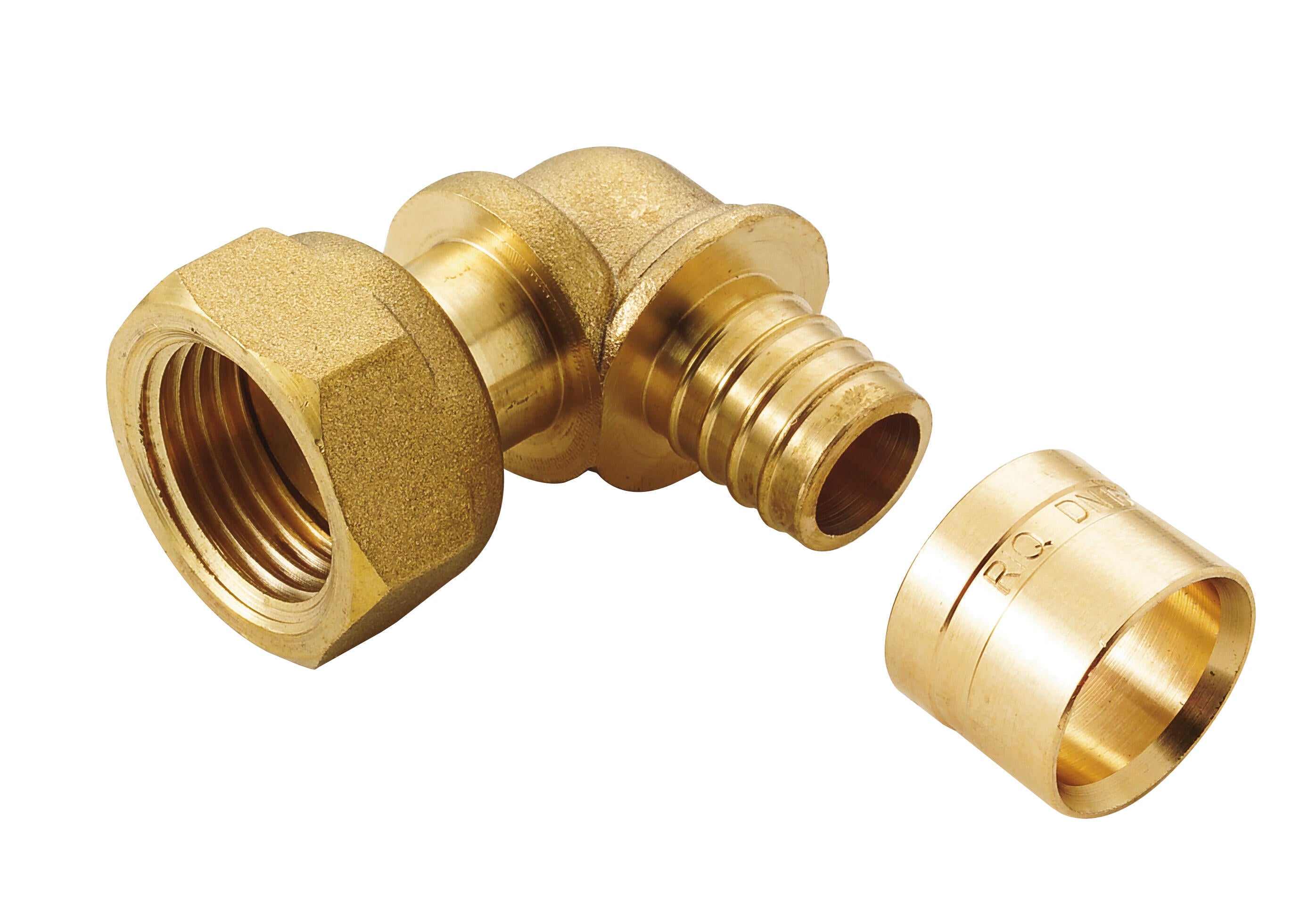Raccord coude femelle écrou libre F.15X21(1/2'') PER à glissement Diam.16 mm - (lot de 2) - 2