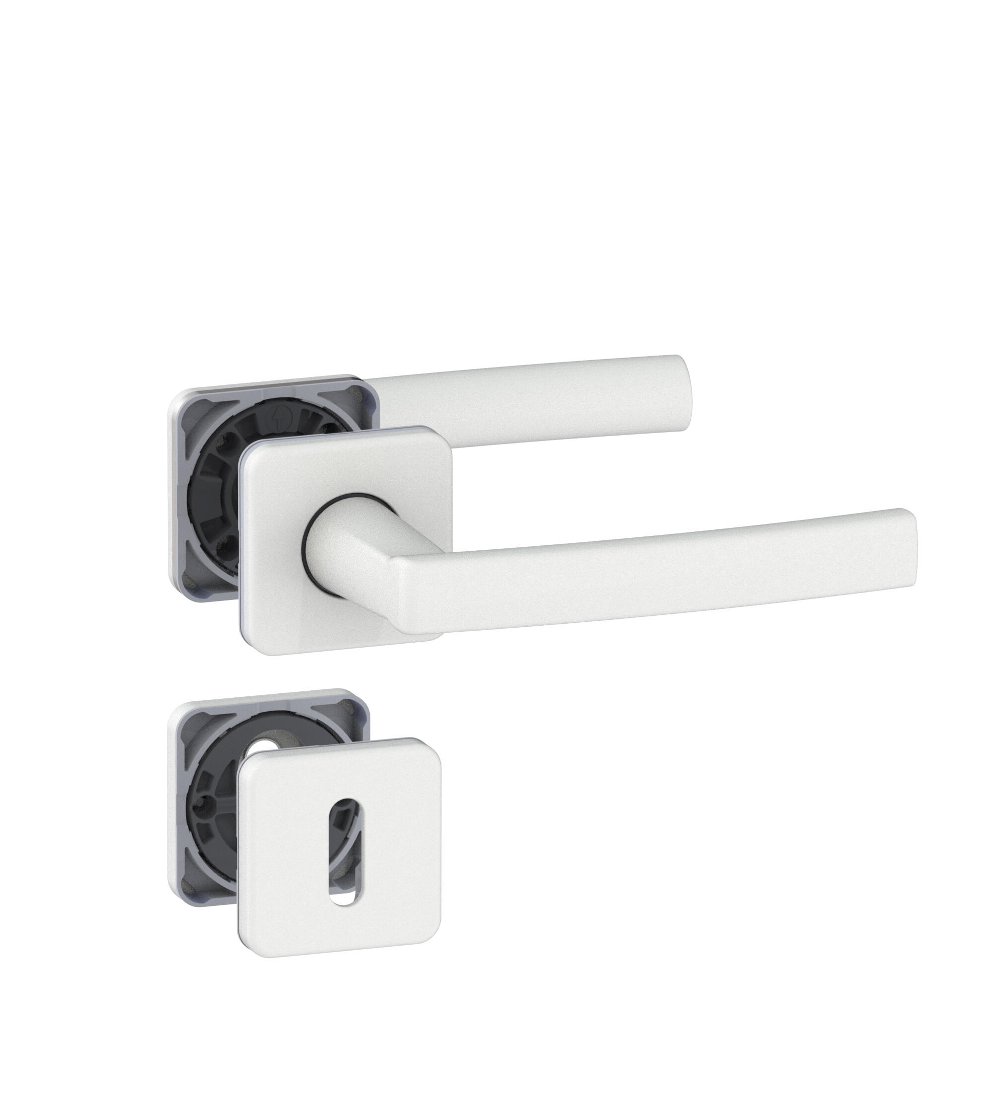 Poignées de porte sur rosace blanc KOYA x2 - VACHETTE - 2