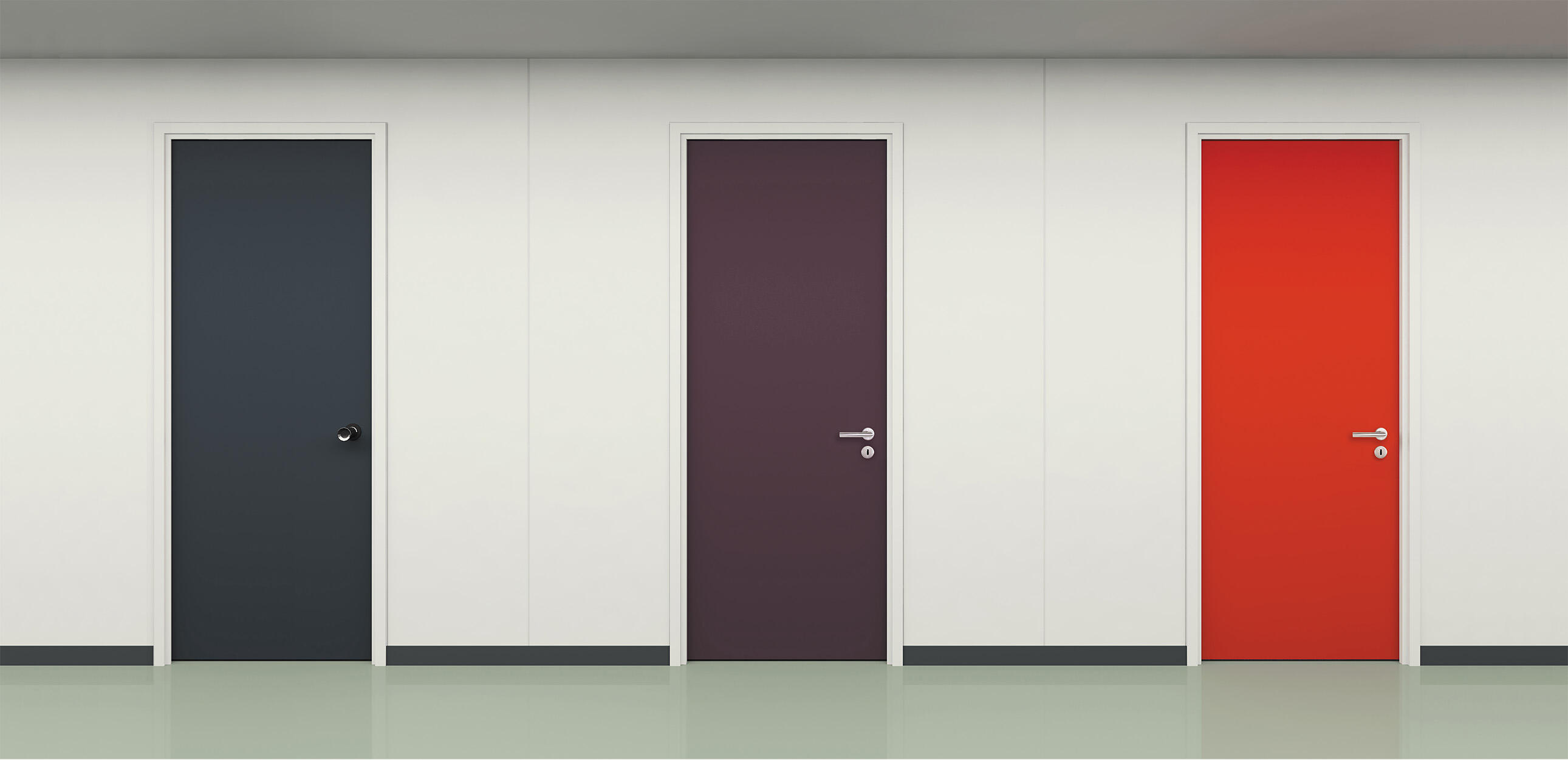 Bloc-porte feu prépeint Larg.93 cm poussant gauche EI30 Huiss.68 mm - 2
