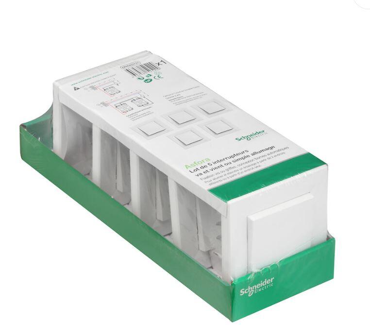 Interrupteurs va et vient ASFORA lot de 5 - SCHNEIDER ELECTRIC - 2