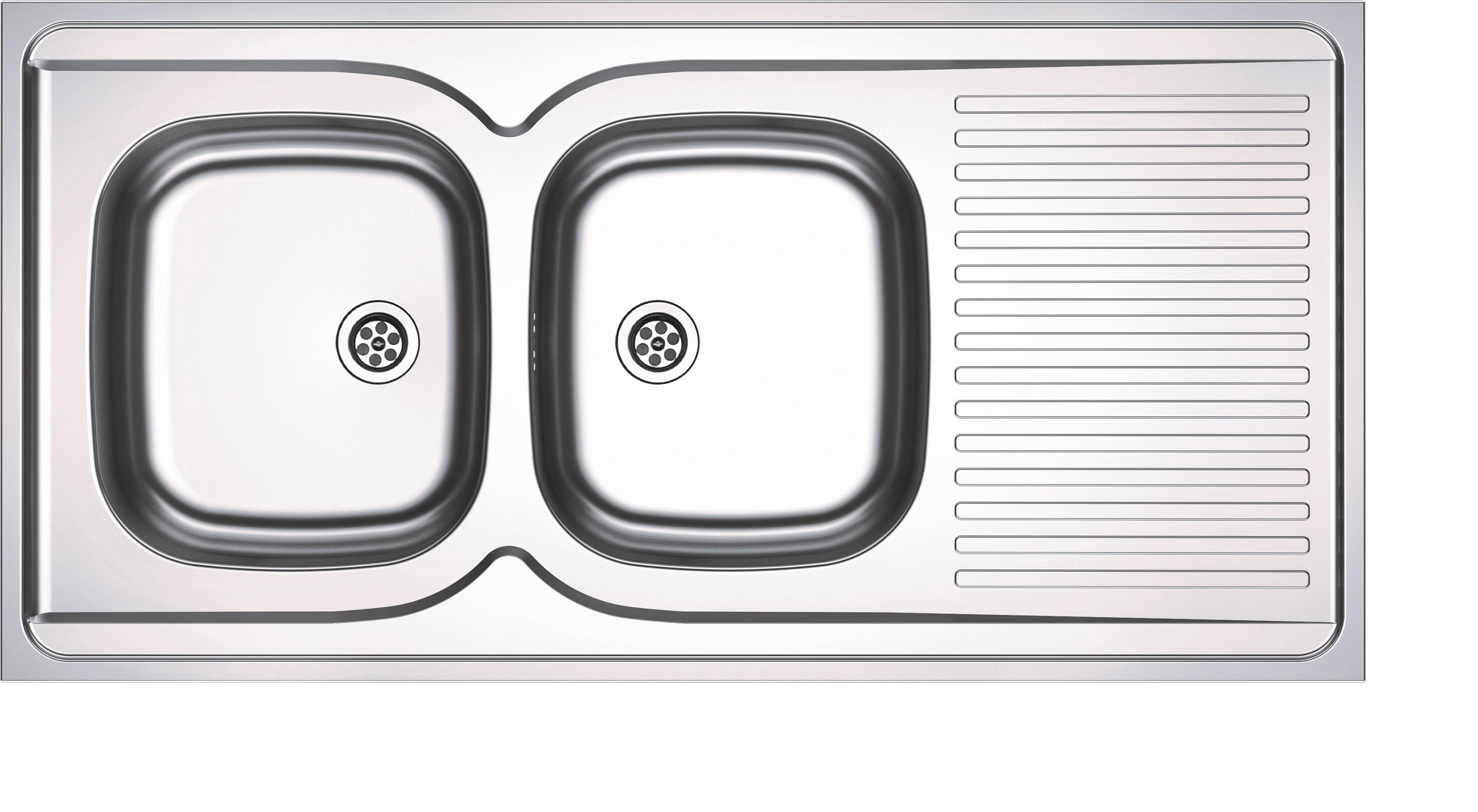 Evier à poser inox 2 bacs + égouttoir 120 x 60 cm - Man FRANKE - 2