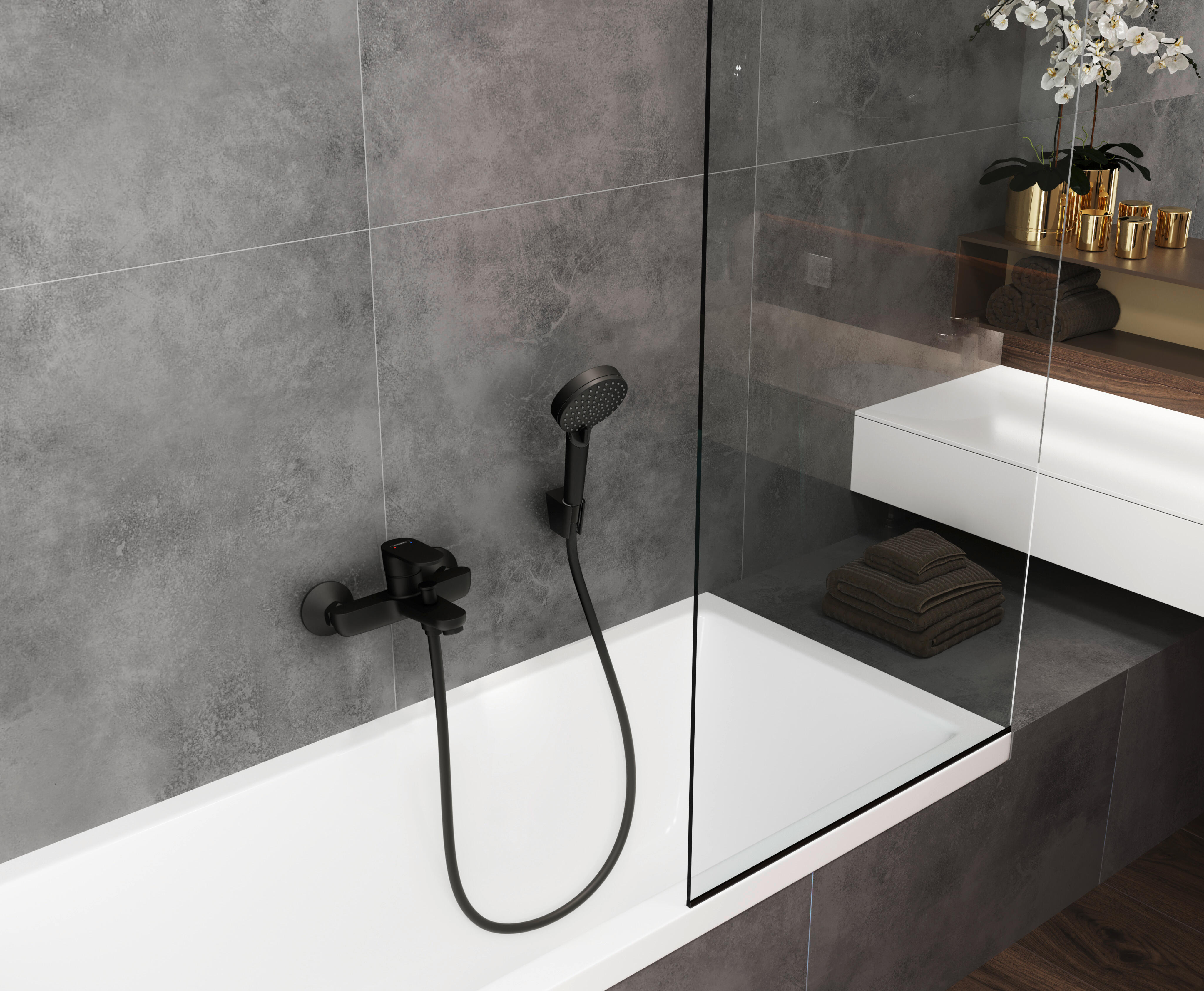 Mitigeur mécanique bain douche noir Vernis Blend - 71440670 HANSGROHE - 2