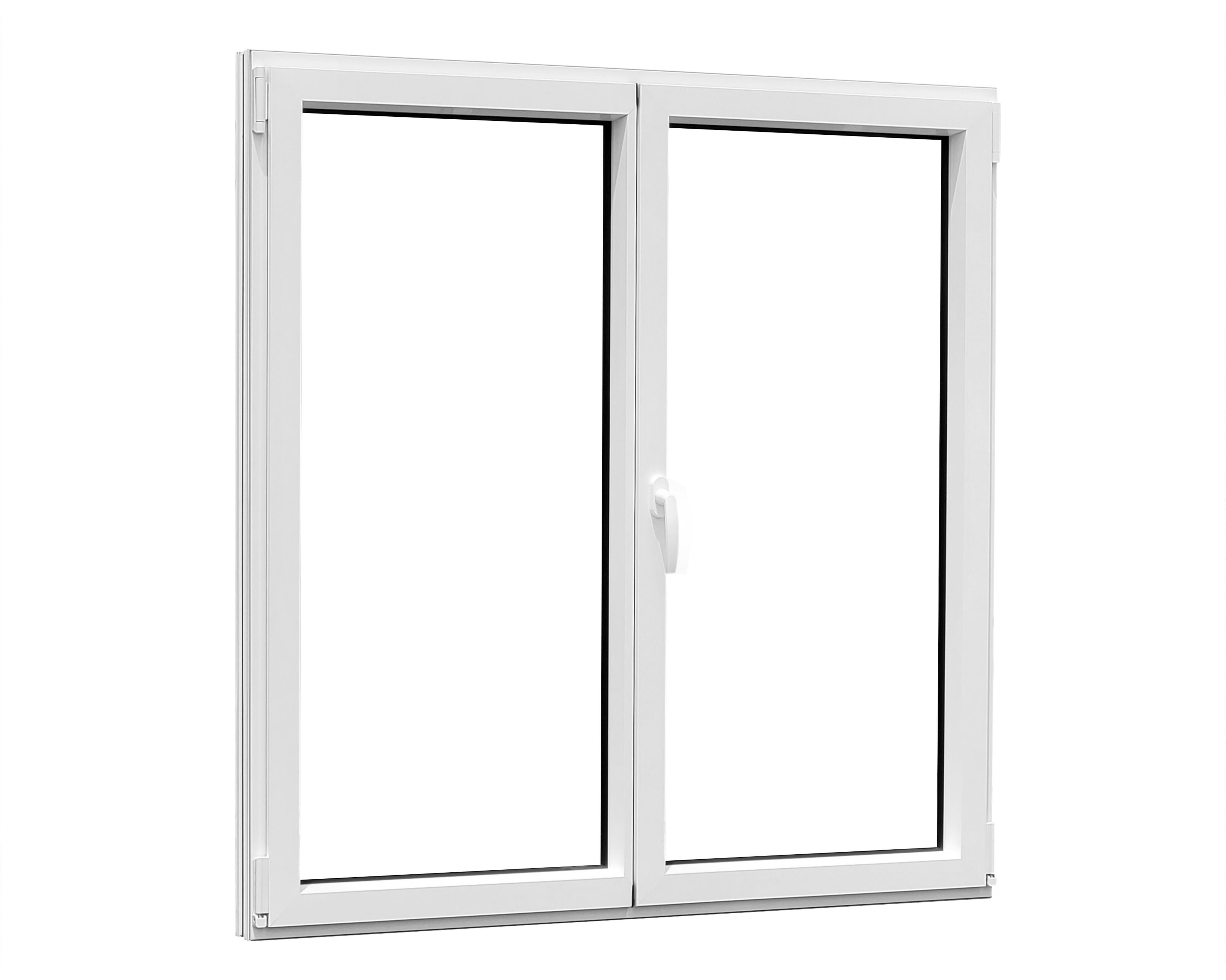 Fenêtre aluminium H.115 x l.100 cm ouvrant à la française 2 vantaux blanc - 5