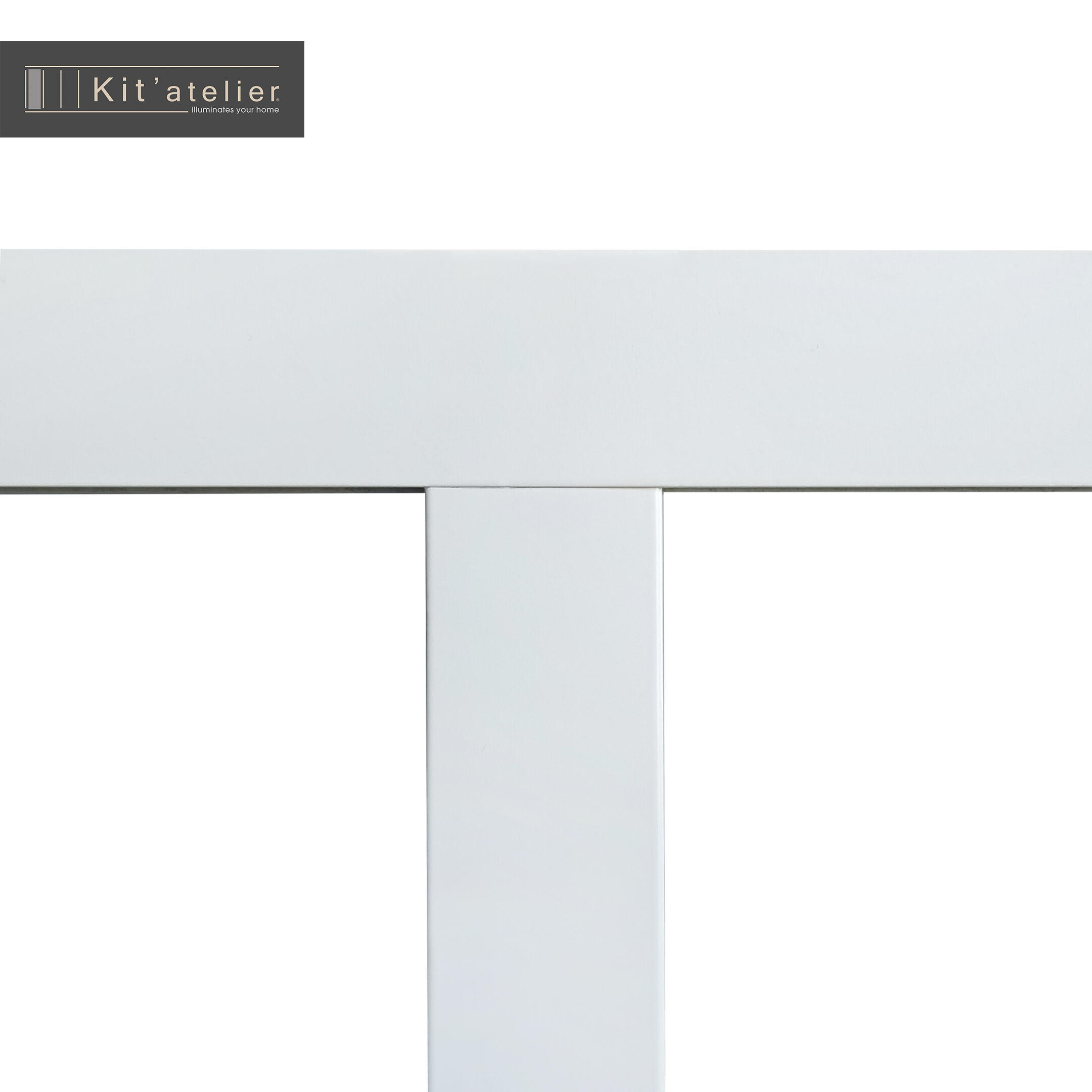 Verrière atelier aluminium fixe, 4 vitrages inclus H.108 x l.123,20 cm blanc sablé - 3