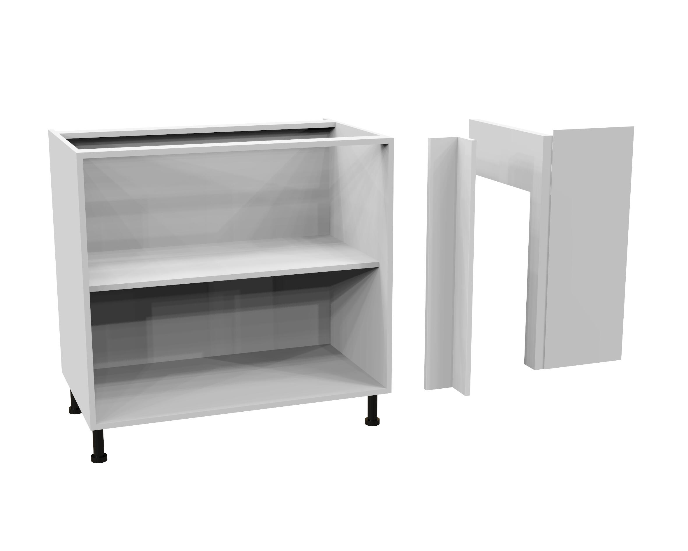 Kit d'angle gris/blanc pour meuble bas de largeur 90 cm - 3