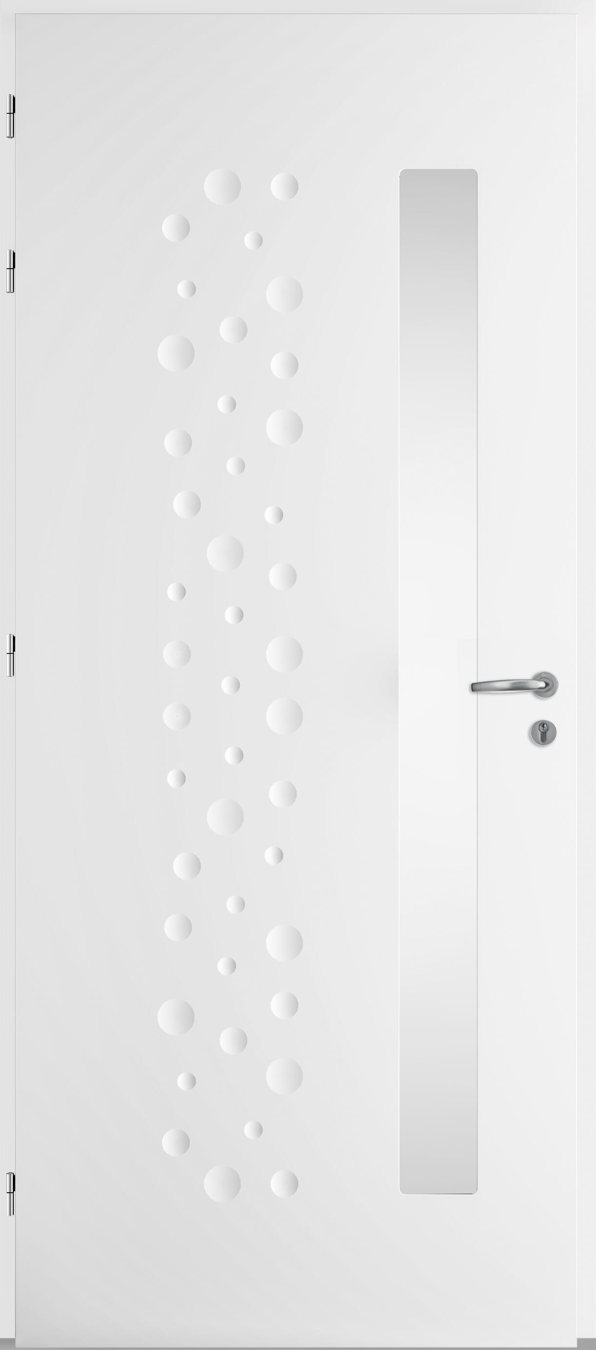Porte d'entrée acier blanche poussant gauche H.215 x L.90 cm Ultime - 2