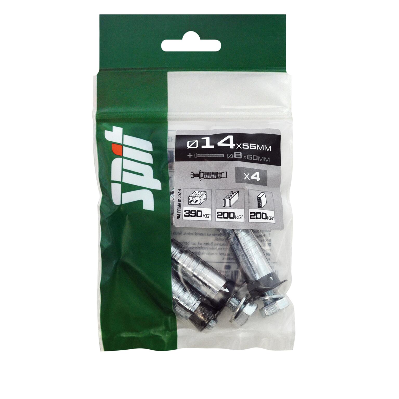 Cheville à expansion multi-matériaux Diam.14 mm x 55 mm - SPIT Prima (lot de 4) - 2