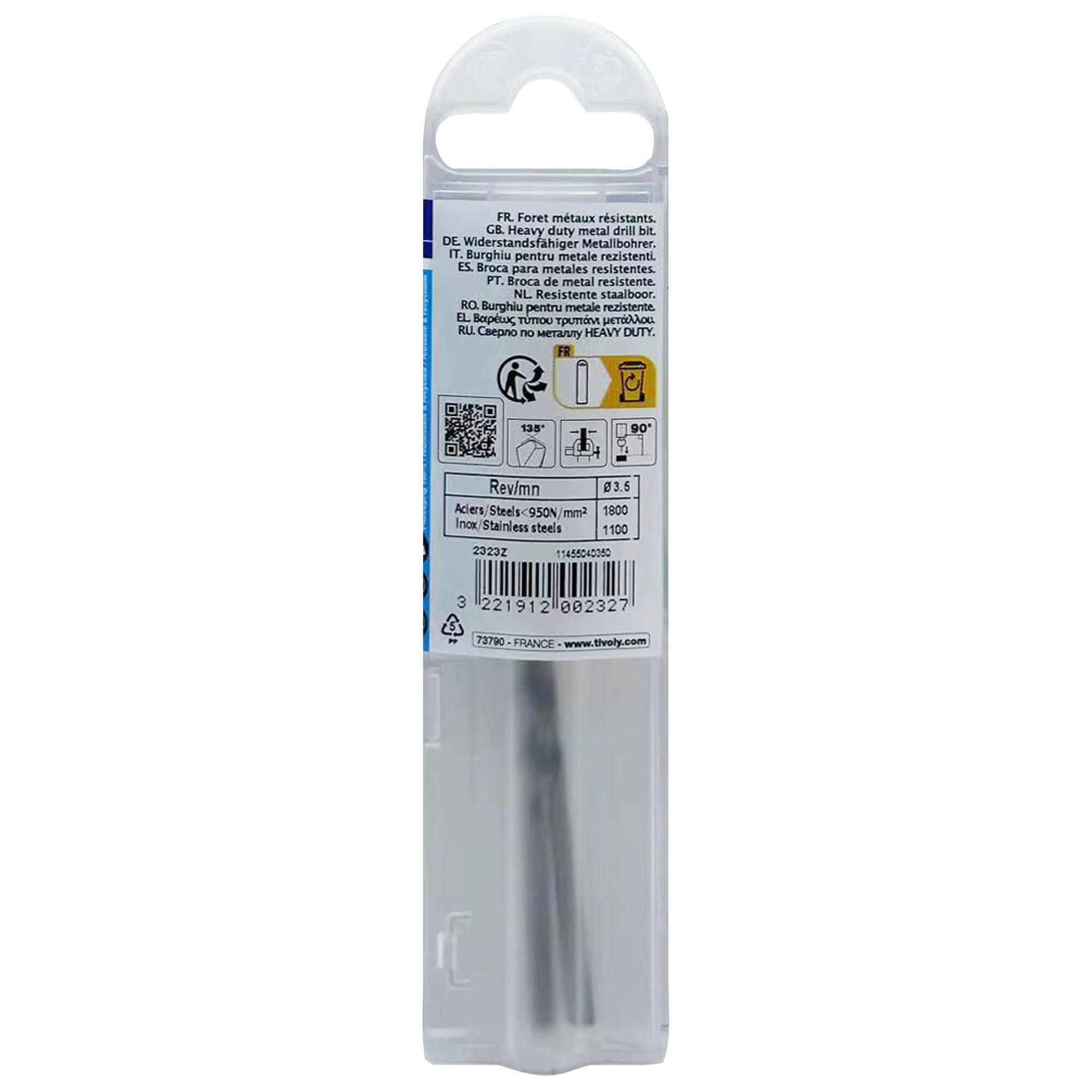 2 forets métaux HSS Cobalt 5% Diam.3,5 mm L.70 mm - TIVOLY - 4
