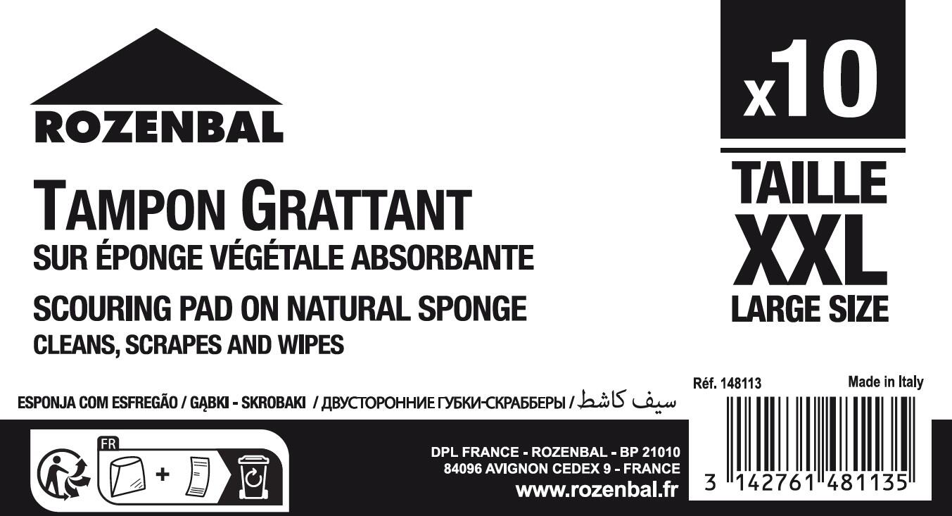 Éponges grattoir végétales grand format lot de 10 - ROZENBAL - 4