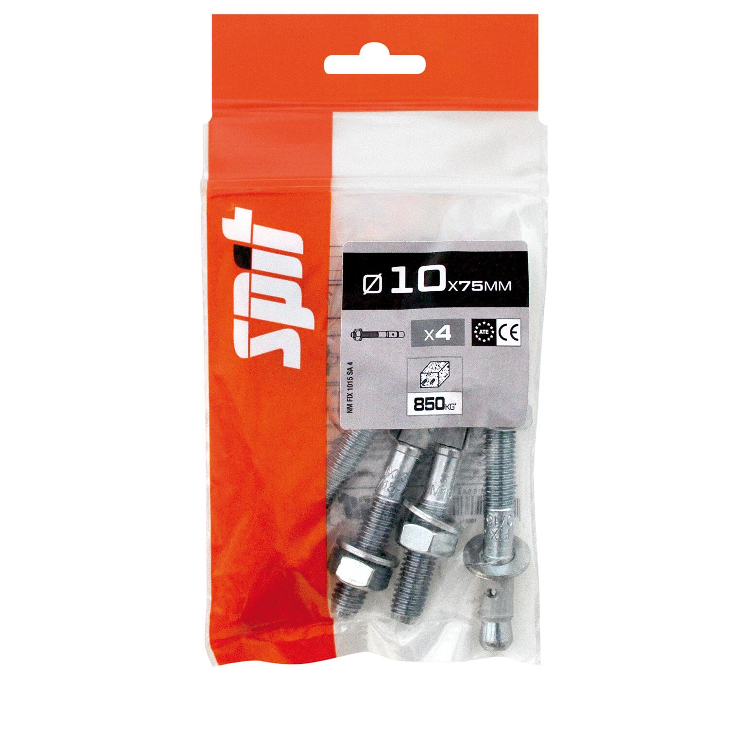 Goujon à bague multi-matériaux Diam.10 mm x 75 mm - SPIT Fix3(lot de 4) - 2