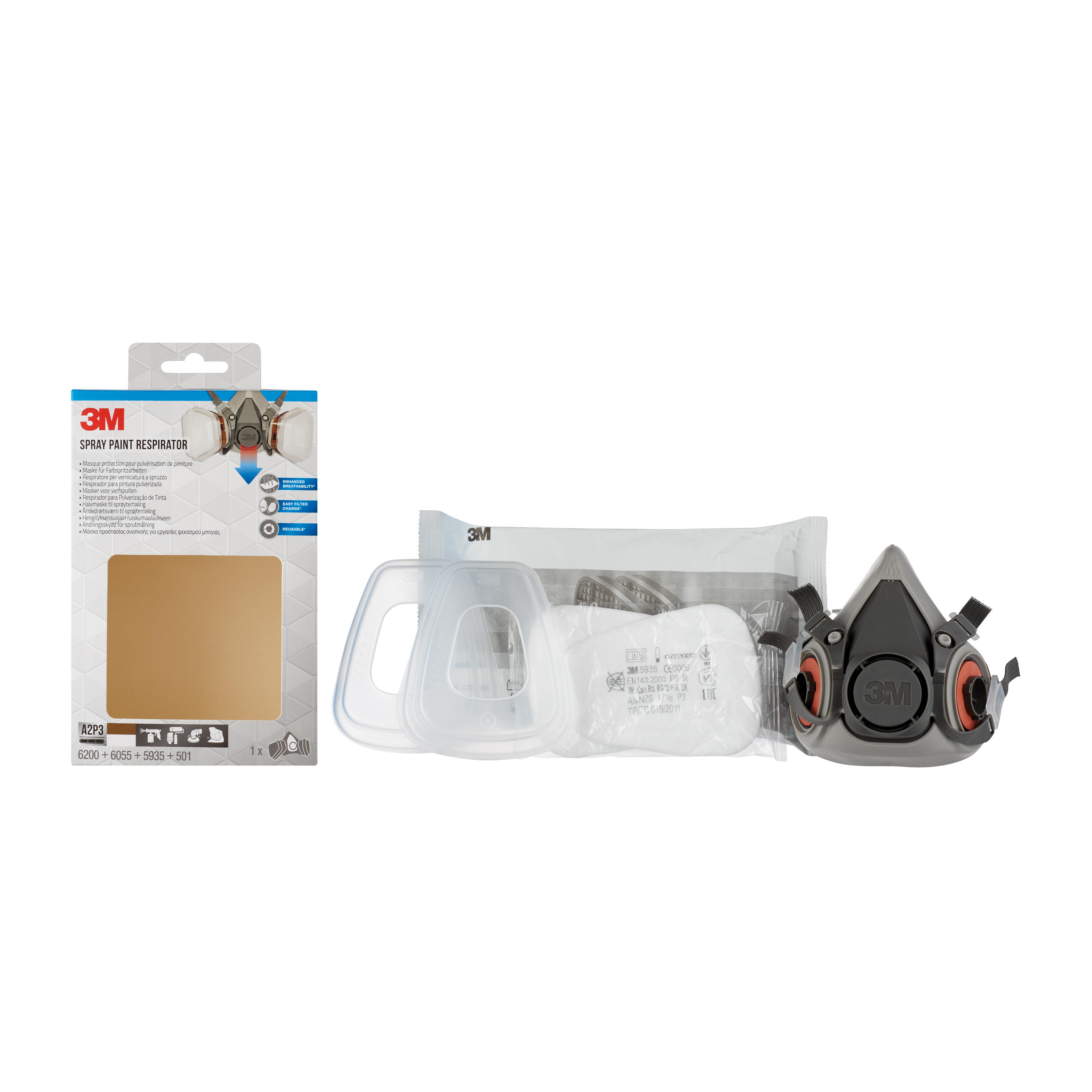 Demi masque à filtre cartouche A2P3 - 3M - 6