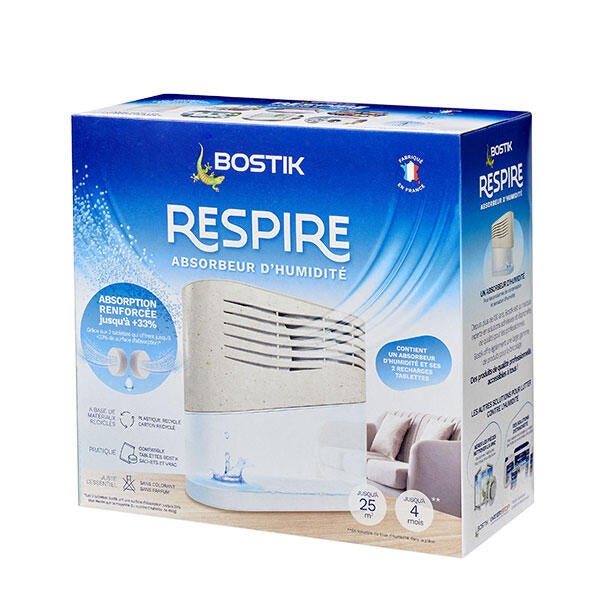 Absorbeur d'humidité + 2 recharges jusqu'à 25m² Respire - BOSTIK - 3