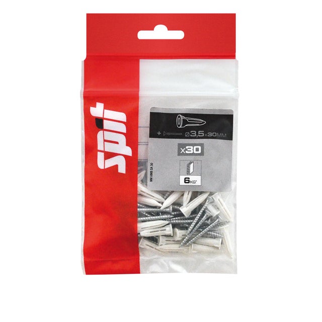 Cheville à clouer pour matériaux creux Diam.3,5 mm x 30 mm - SPIT HMB (lot de 30)
