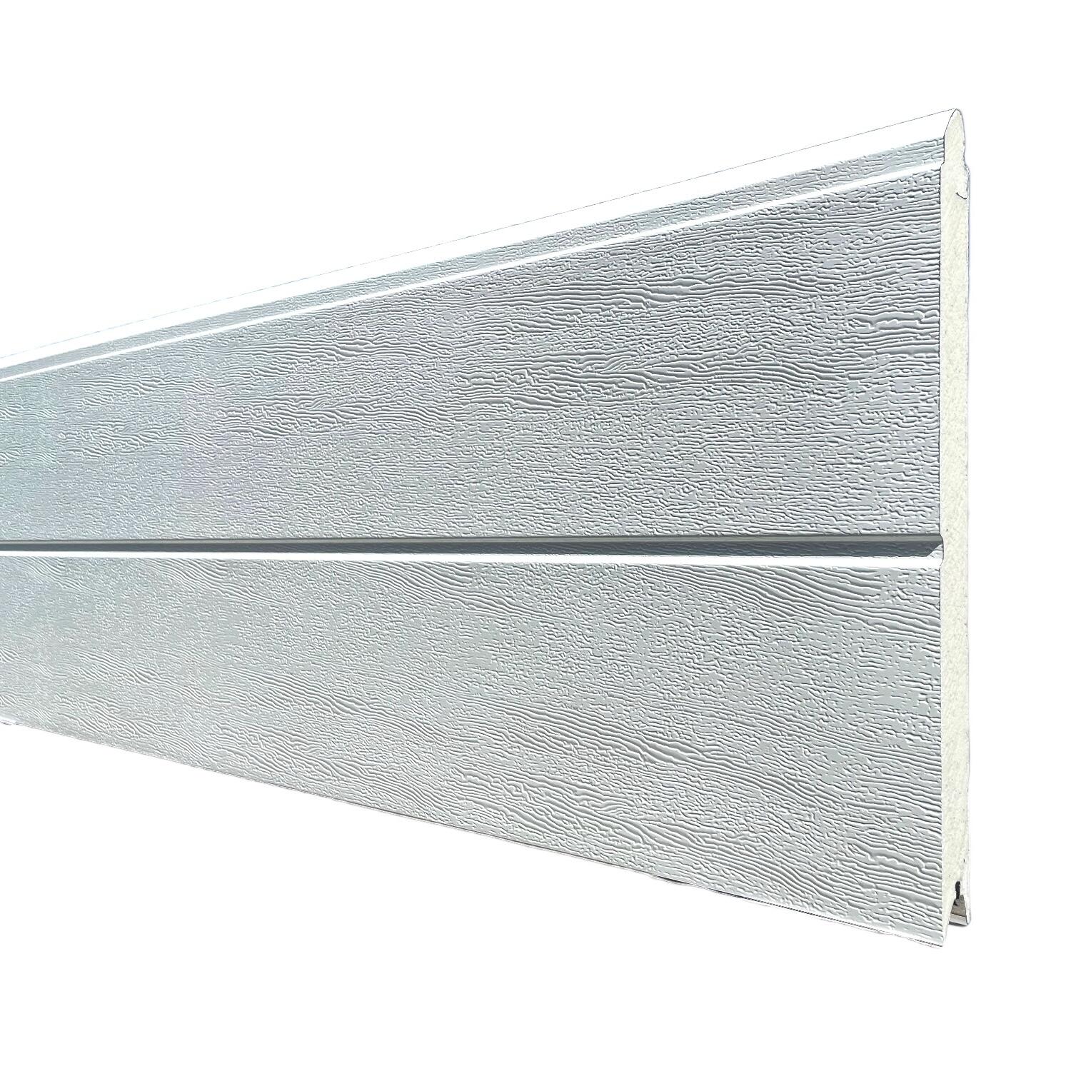 Porte de garage sectionnelle en kit Motorisée rainures horizontales H.200 x l.240 Blanc - 7