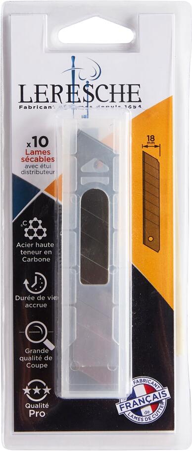 Lot de 10 lames sécables pour cutter 18 mm - LERESCHE - 3