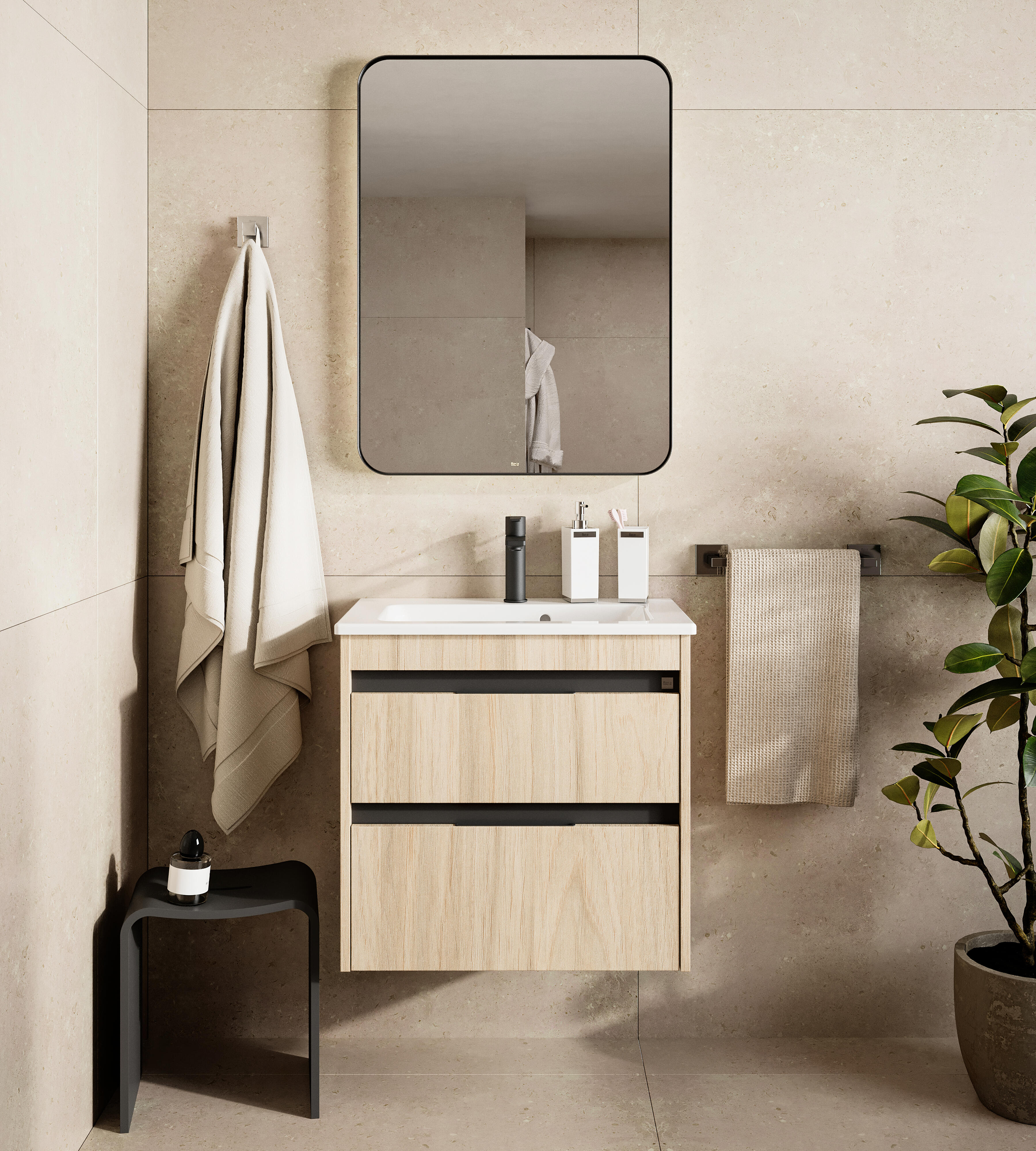 Grifo de lavabo ROCA Alpine monomando negro mate. Apertura en frío. Antical. Latón - 5