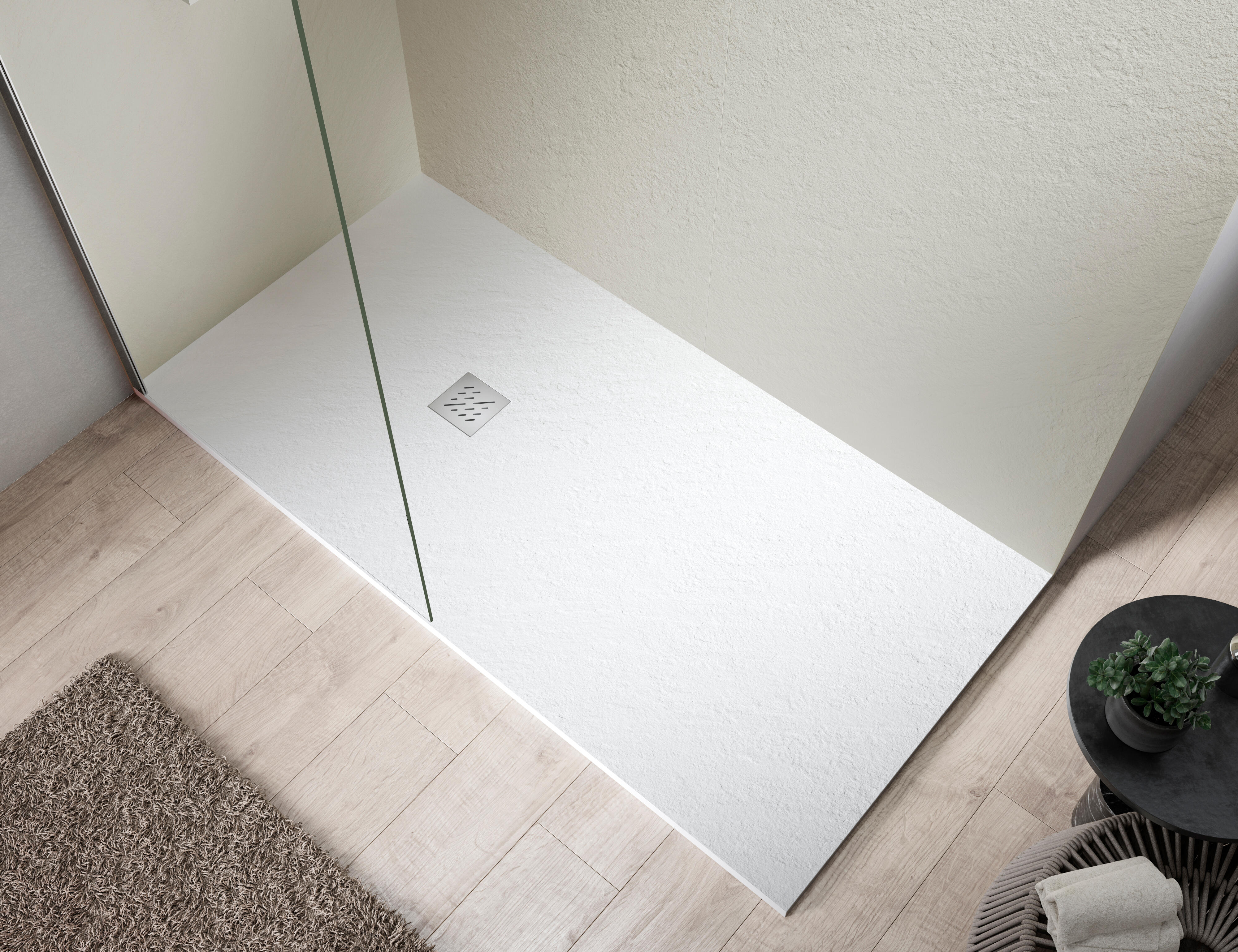 Receveur de douche extra-plat L.100 x l.80 cm Ep.2,6 cm résine blanc Senstures - 5