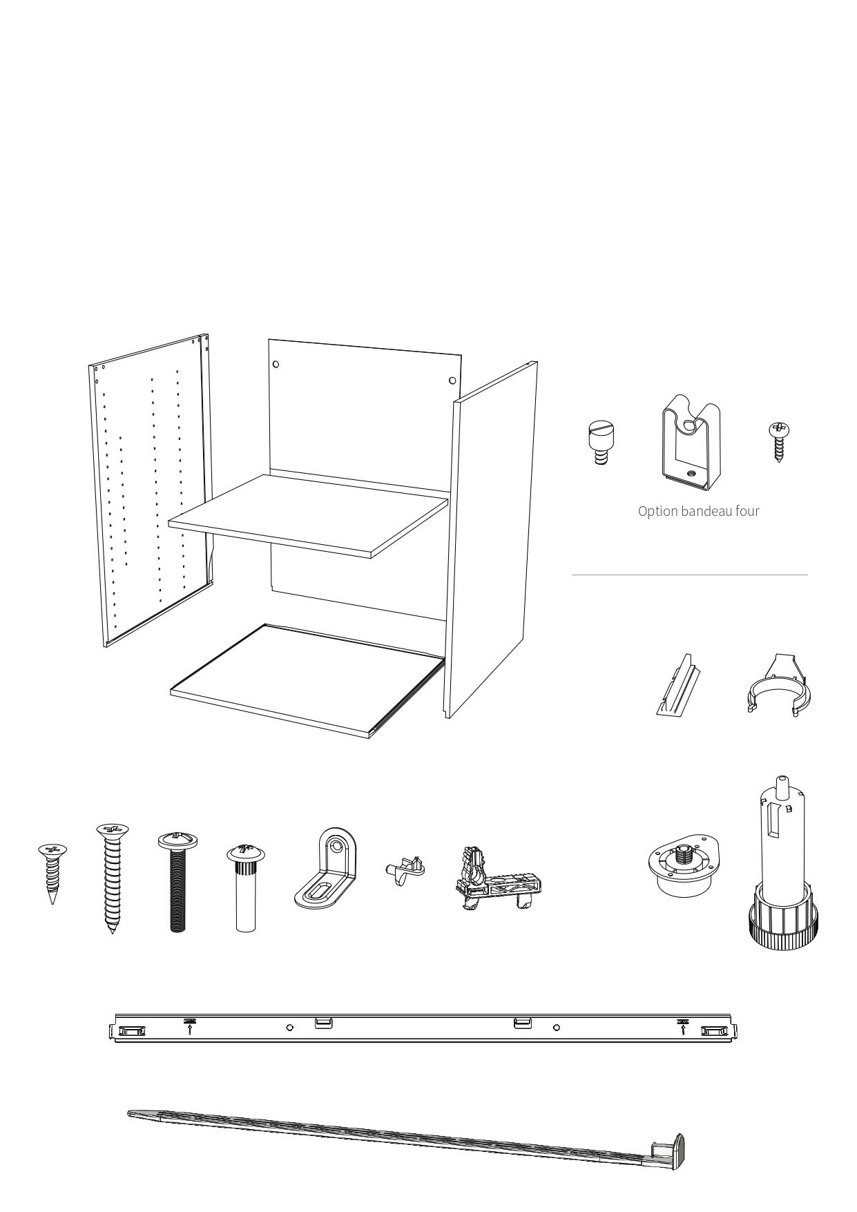 Caisson bas de cuisine l.60 x H.76,80 x P.56 cm Blanc - 3
