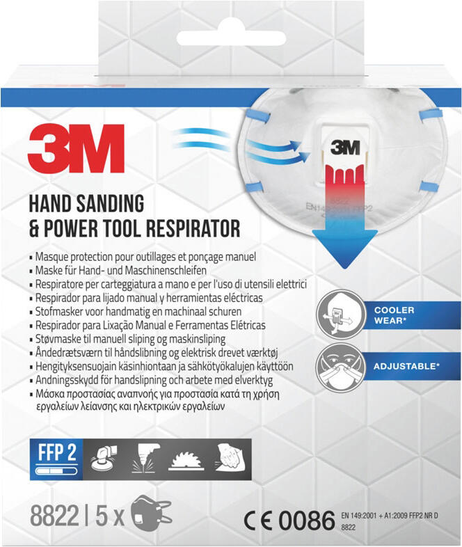 Masque respiratoire jetable FFP2 lot de 5 - 3M - 2