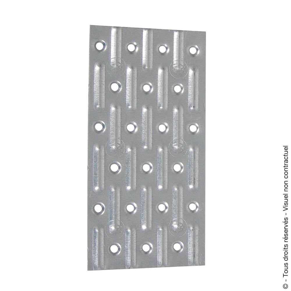 Plaque perforée zinc galvanisé Longueur 150 mm Largeur 75 mm - 2