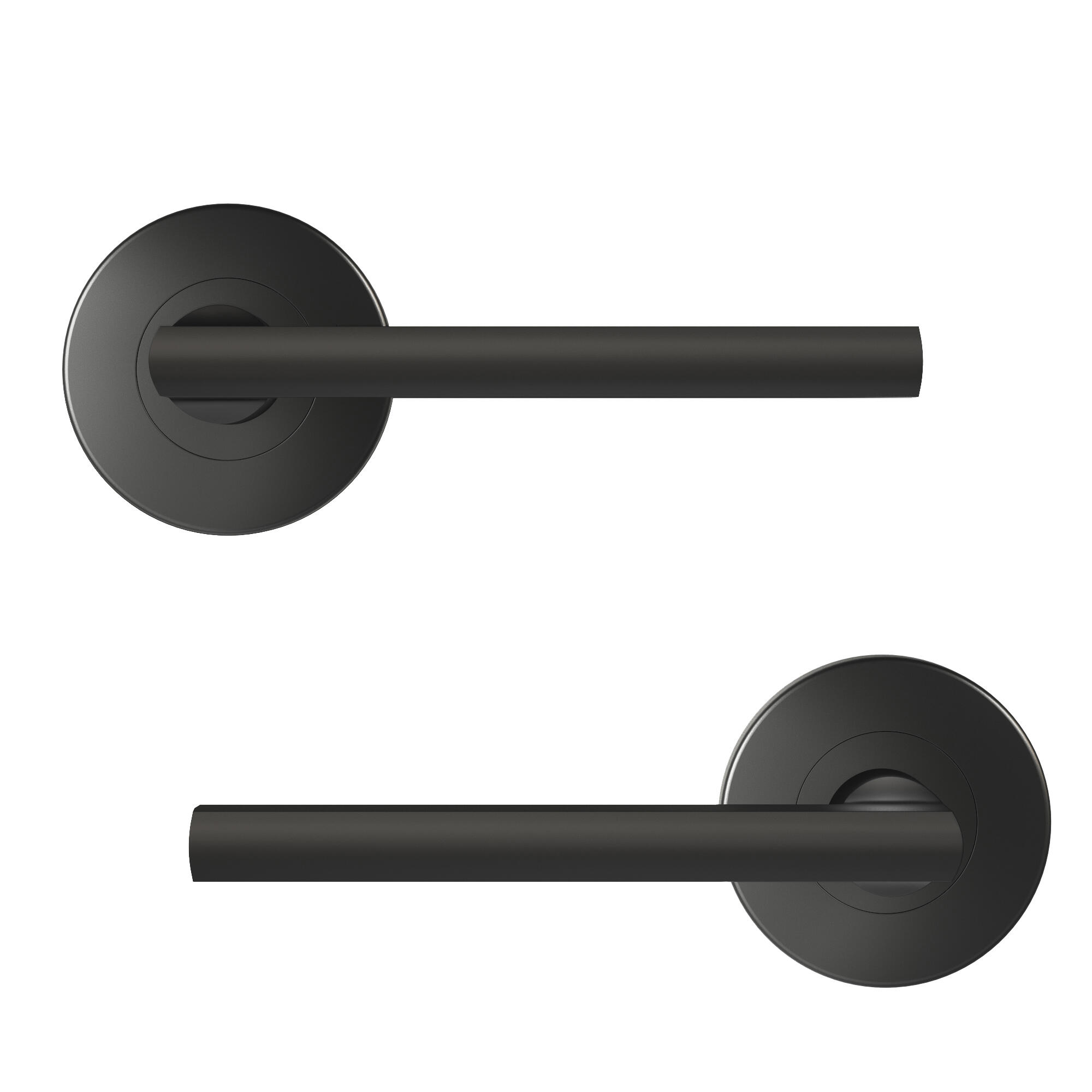 Poignée de porte sur rosace noir DAREN x2 - 3