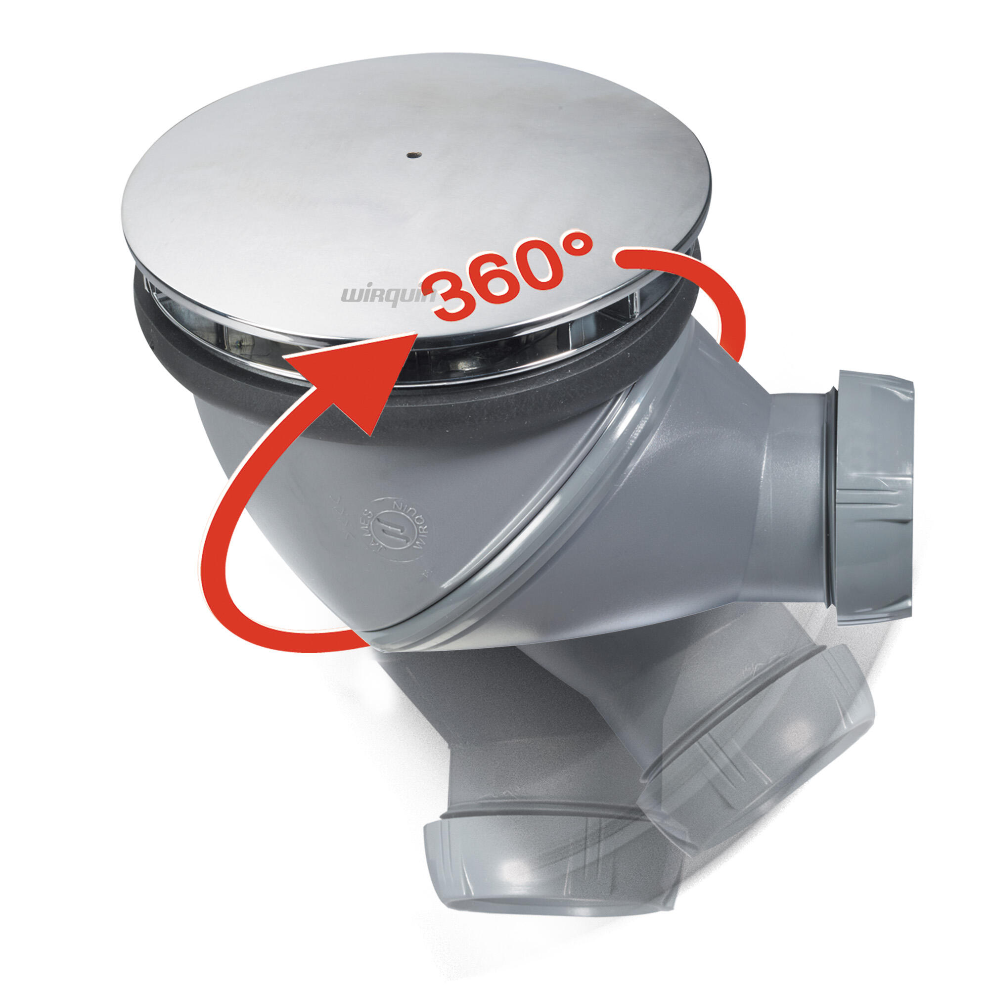 Bonde de douche JAMES Ø 90 mm orientable dôme ABS  Ø 120 mm Wirquin Pro - 4