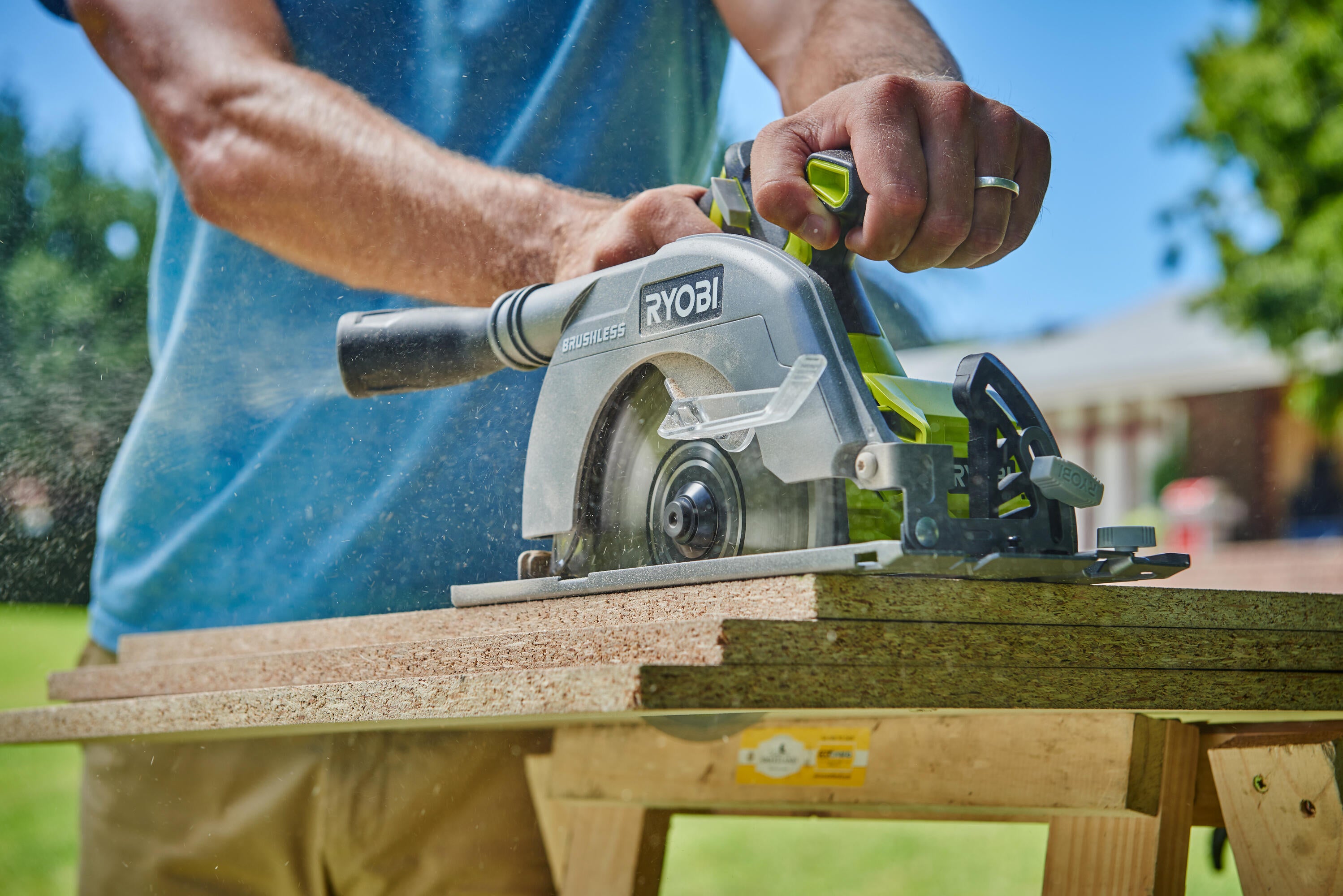 Scie circulaire sans fil 18V Lame Diam.165 mm Brushless sans batterie ni chargeur R18CS7-0 - 5133002890 RYOBI - 4