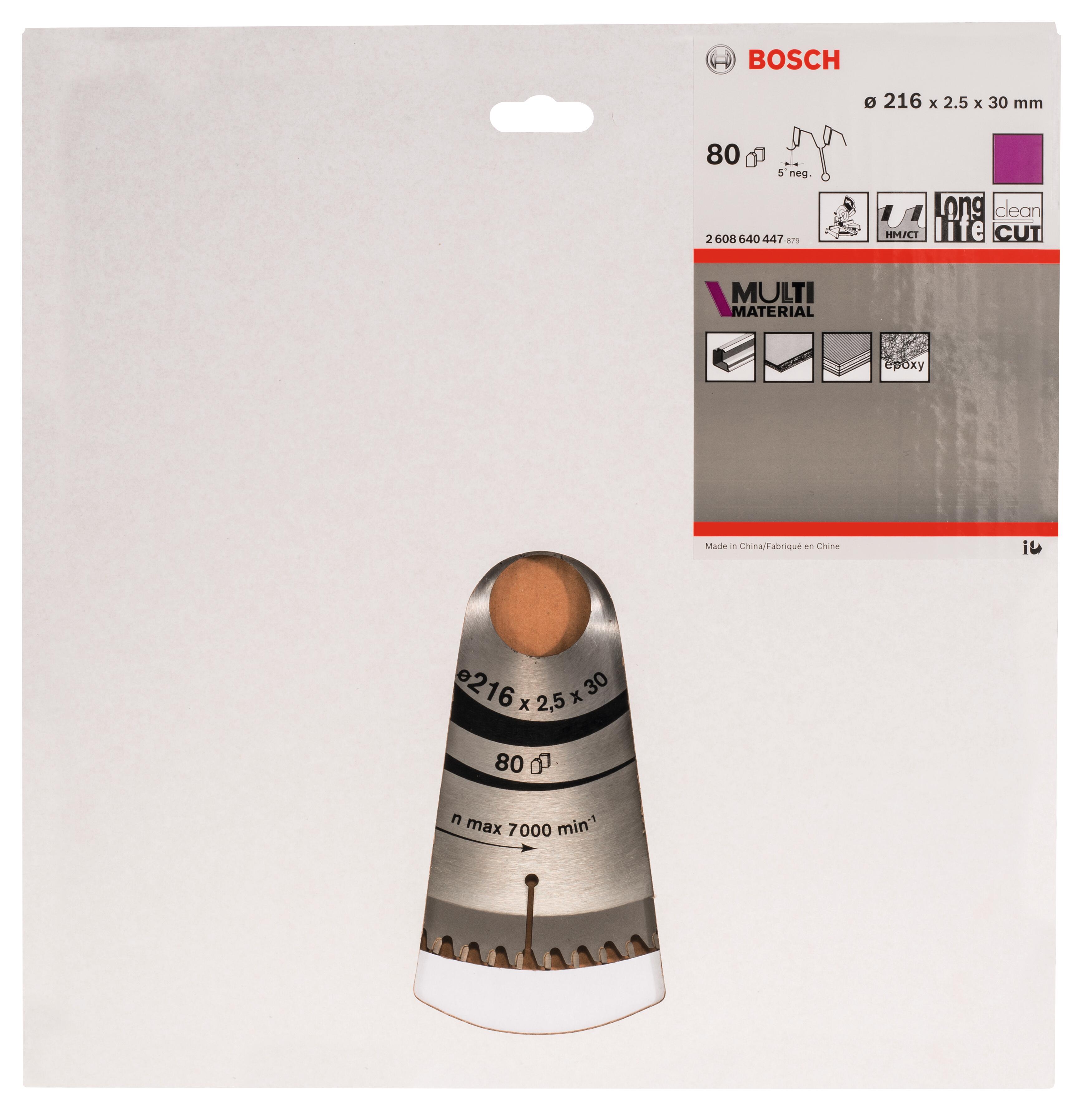 Lame scie circulaire multi matériaux diamètre 216mm 80 dents BOSCH - 3