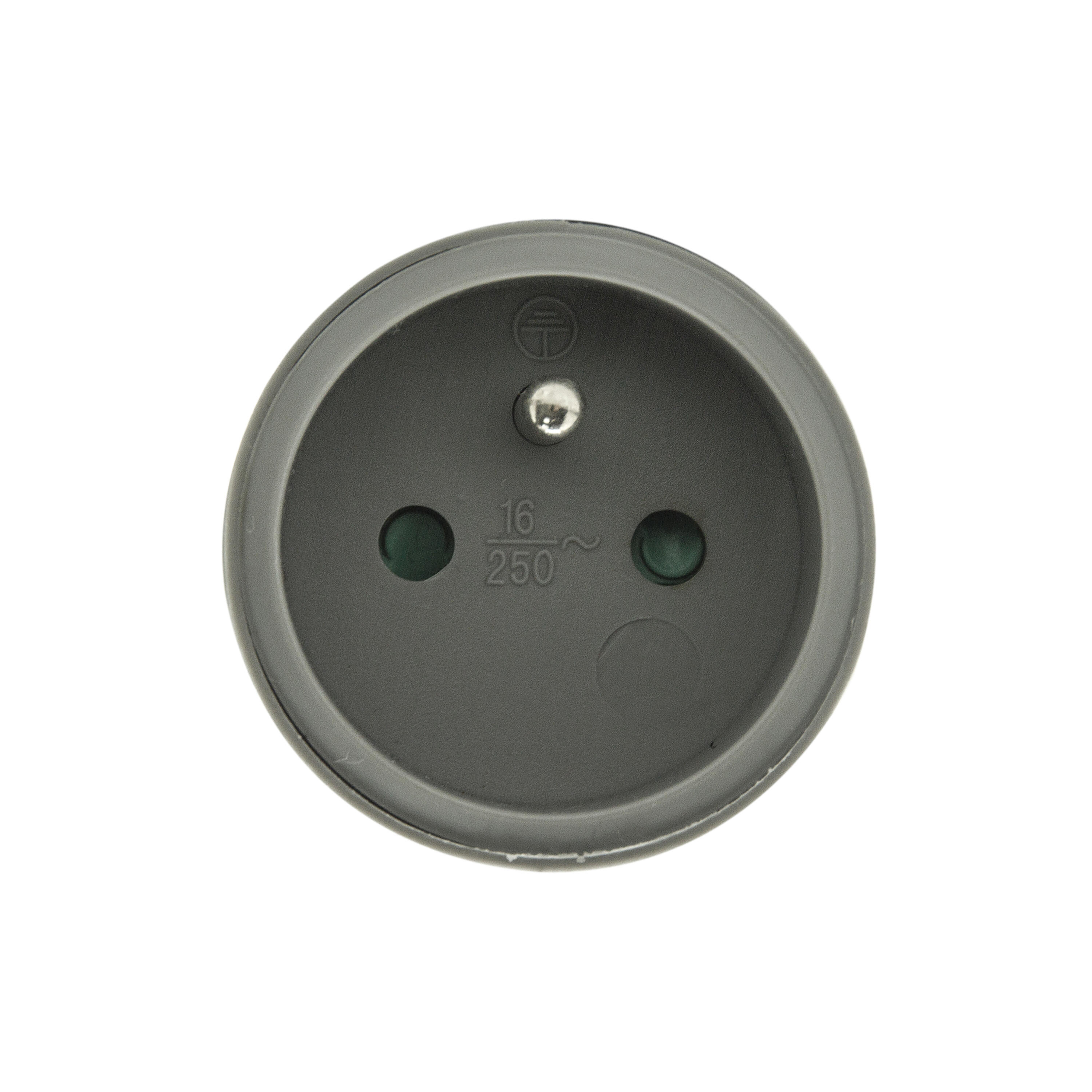 FICHE FEMELLE 2P+T 16A avec anneau GRIS - 3